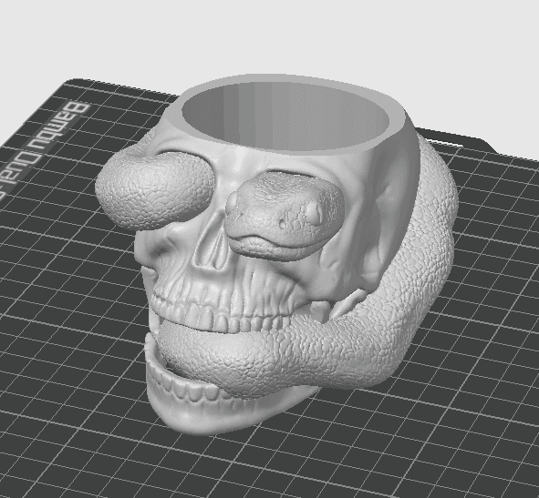 Skull With Snake Planter / With and Without Drainage / No Supports 3d model