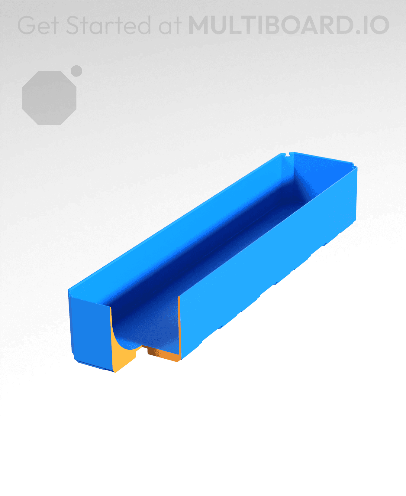 1x4x0.75 - Curved Bin - Multibin Insert 3d model