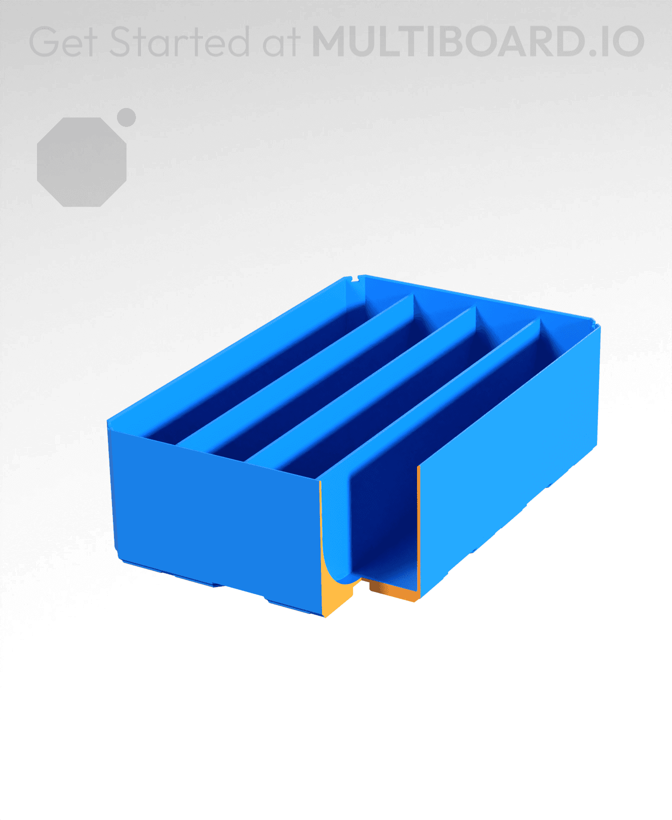 2x3x1 - Curved - Double Divided Bin - Multibin Insert 3d model