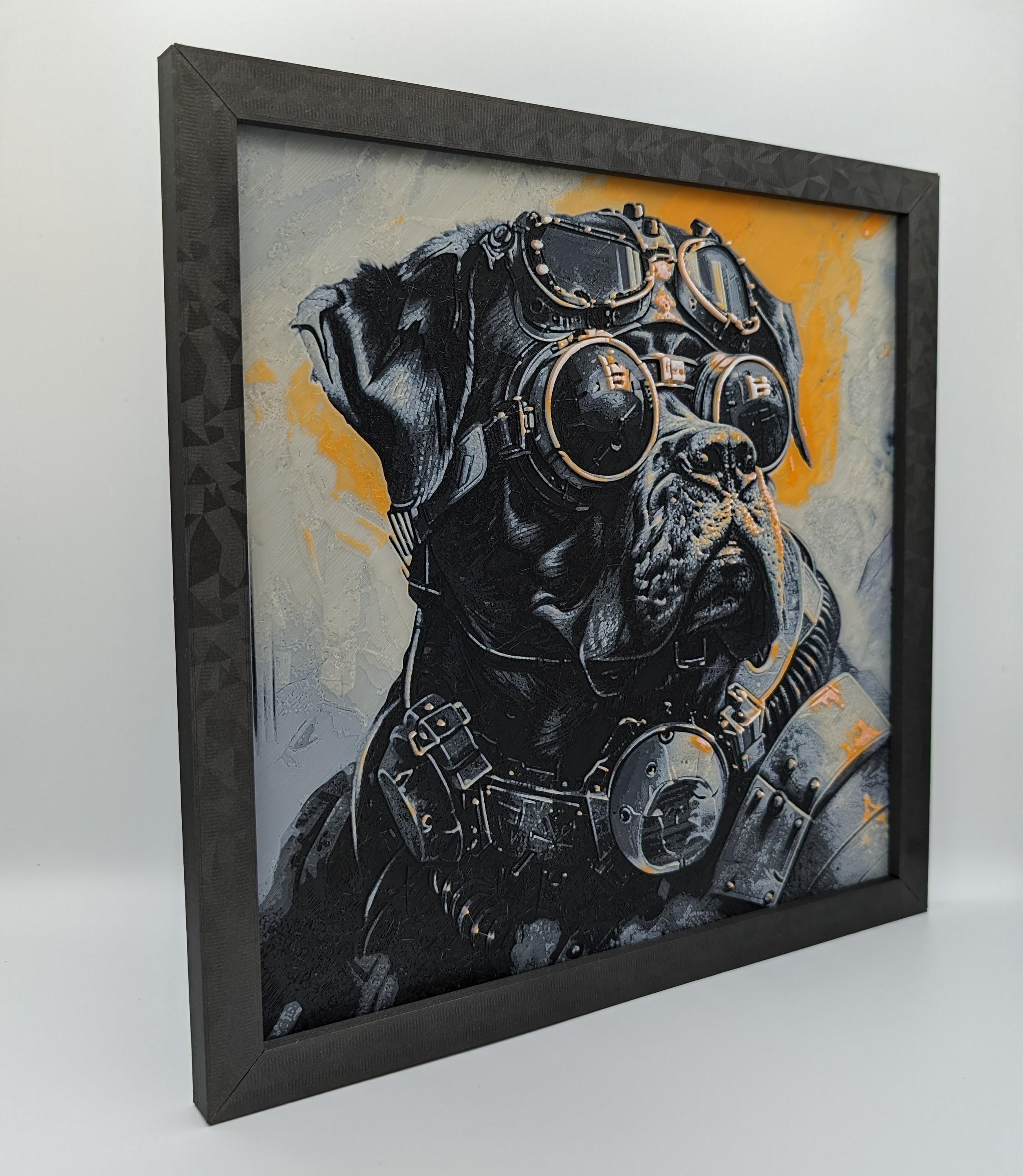 Diesel Punk Rottweiler Dog - Hueforge Print 3d model