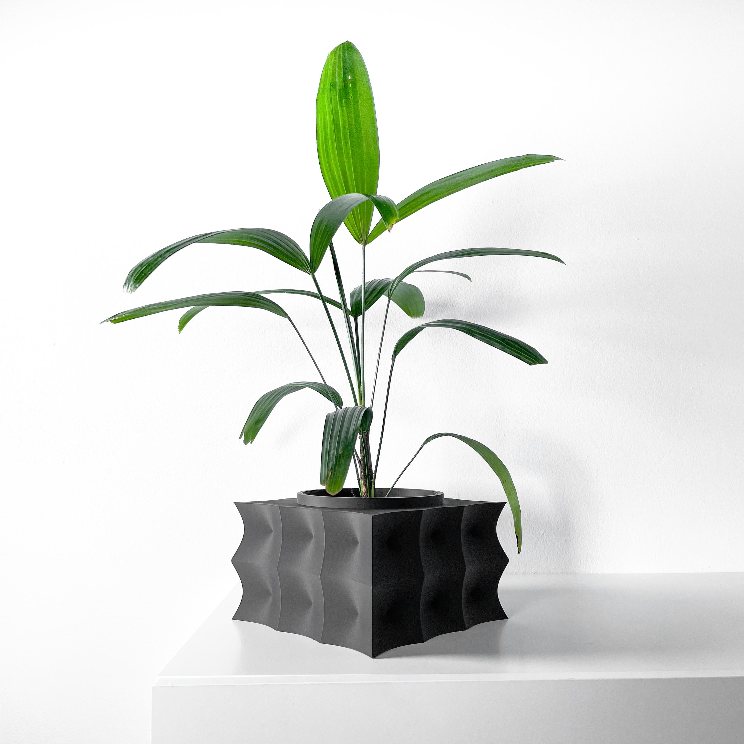 The Averth Planter Pot with Drainage Tray & Stand Included | Modern and Unique Home Decor 3d model