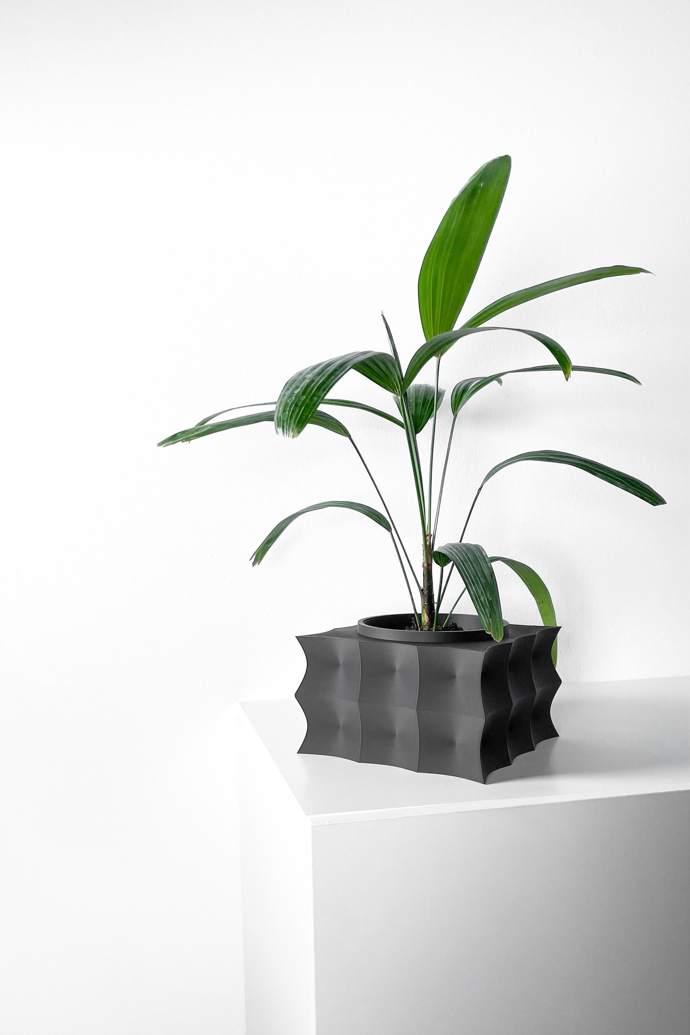 The Averth Planter Pot with Drainage Tray & Stand Included | Modern and Unique Home Decor 3d model