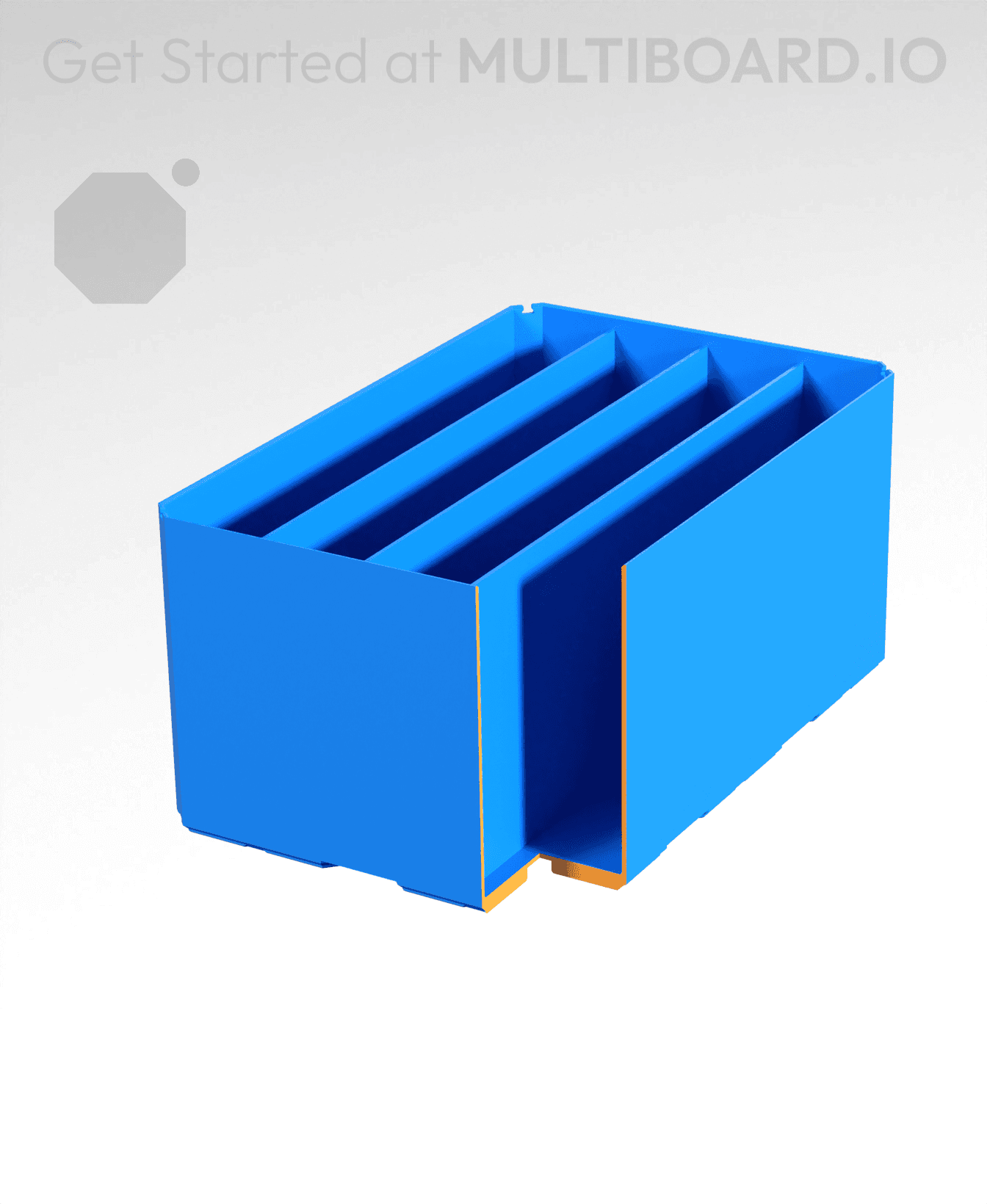 2x3x1.5 - Double Divided Bin - Multibin Insert 3d model