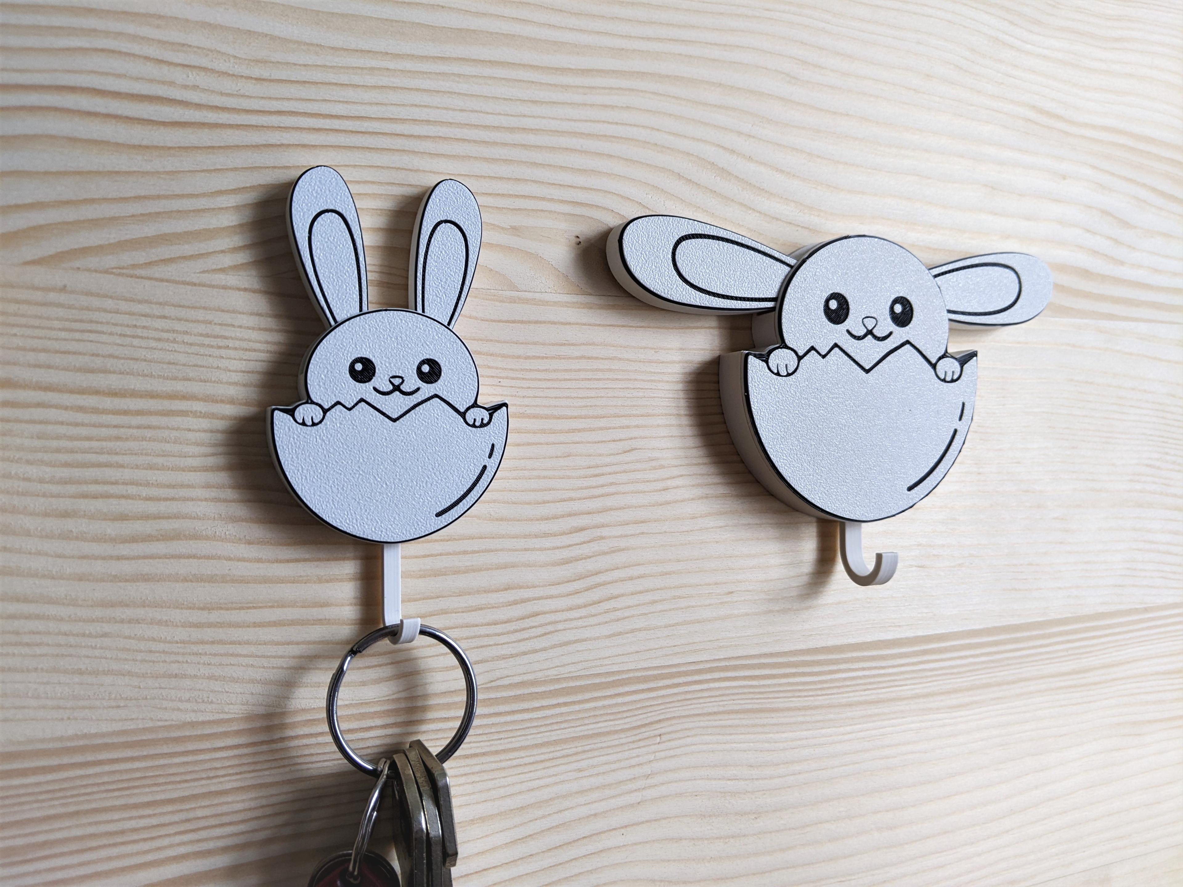 WALL KEY HOLDER BUNNY - funny and cute bunny key hanger and organizer 3d model