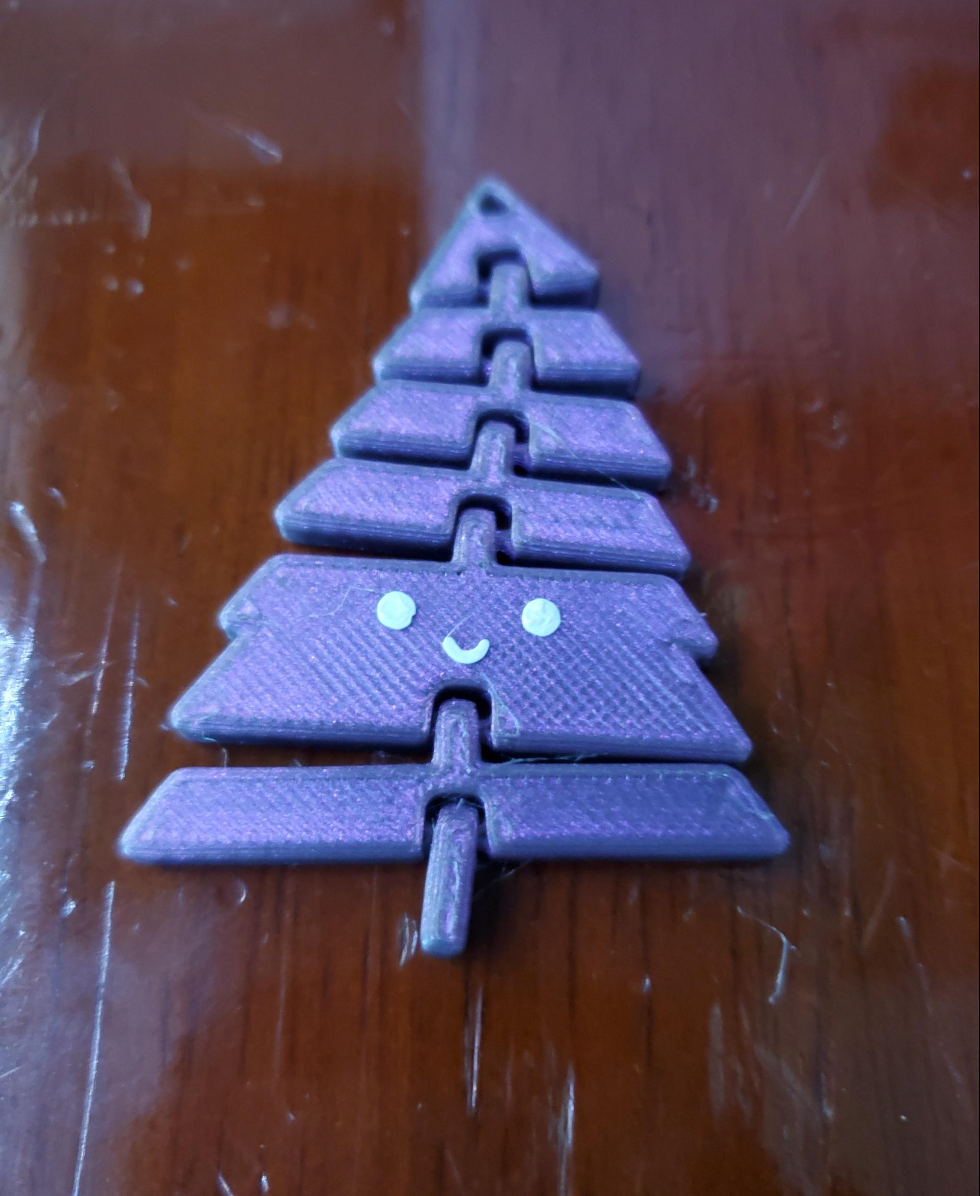 Articulated Kawaii Christmas Tree Keychain - Print in place fidget toy - 3mf - polymaker nebula - 3d model