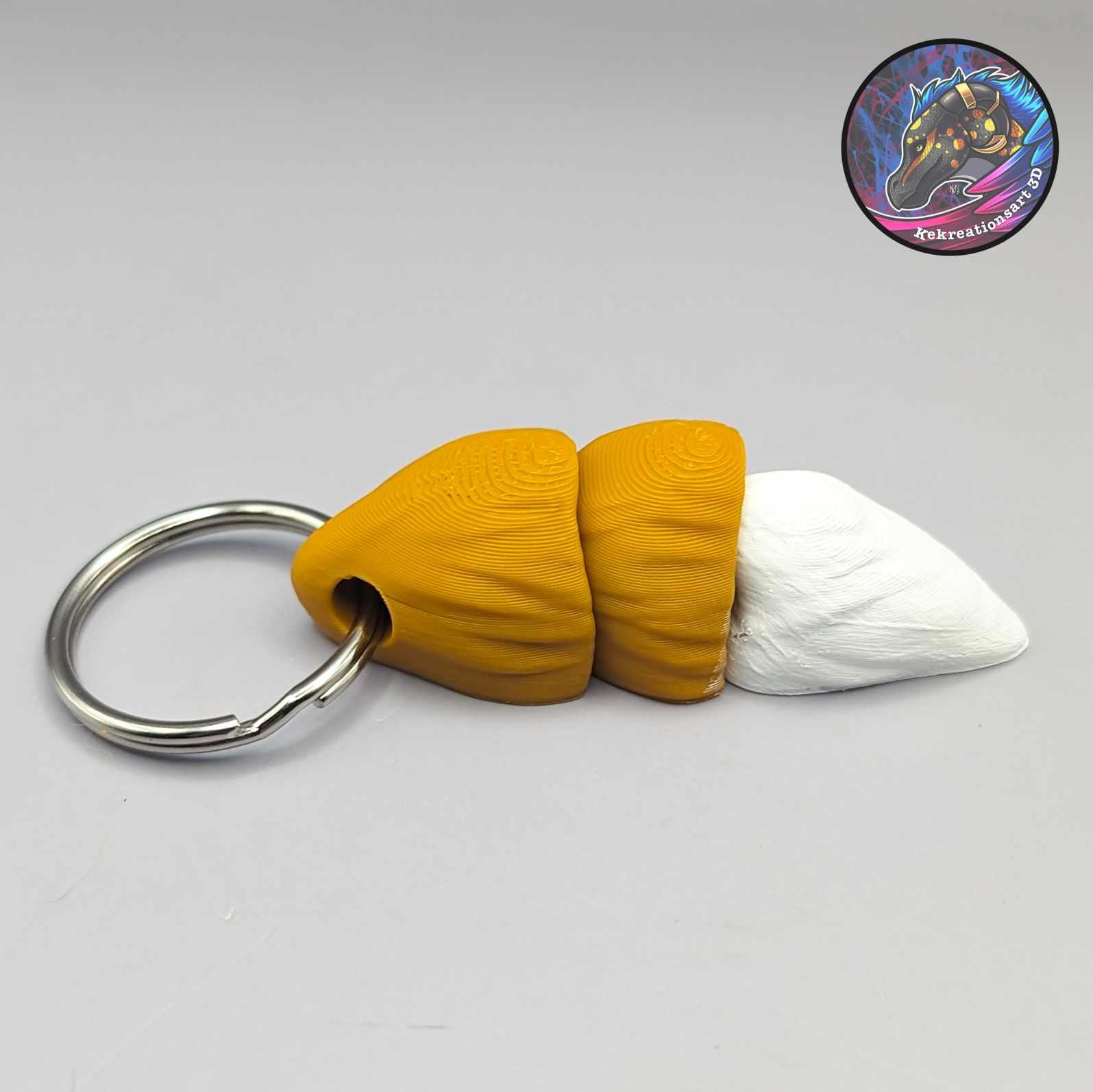 Flexi fox and leopard tail keychains 3d model
