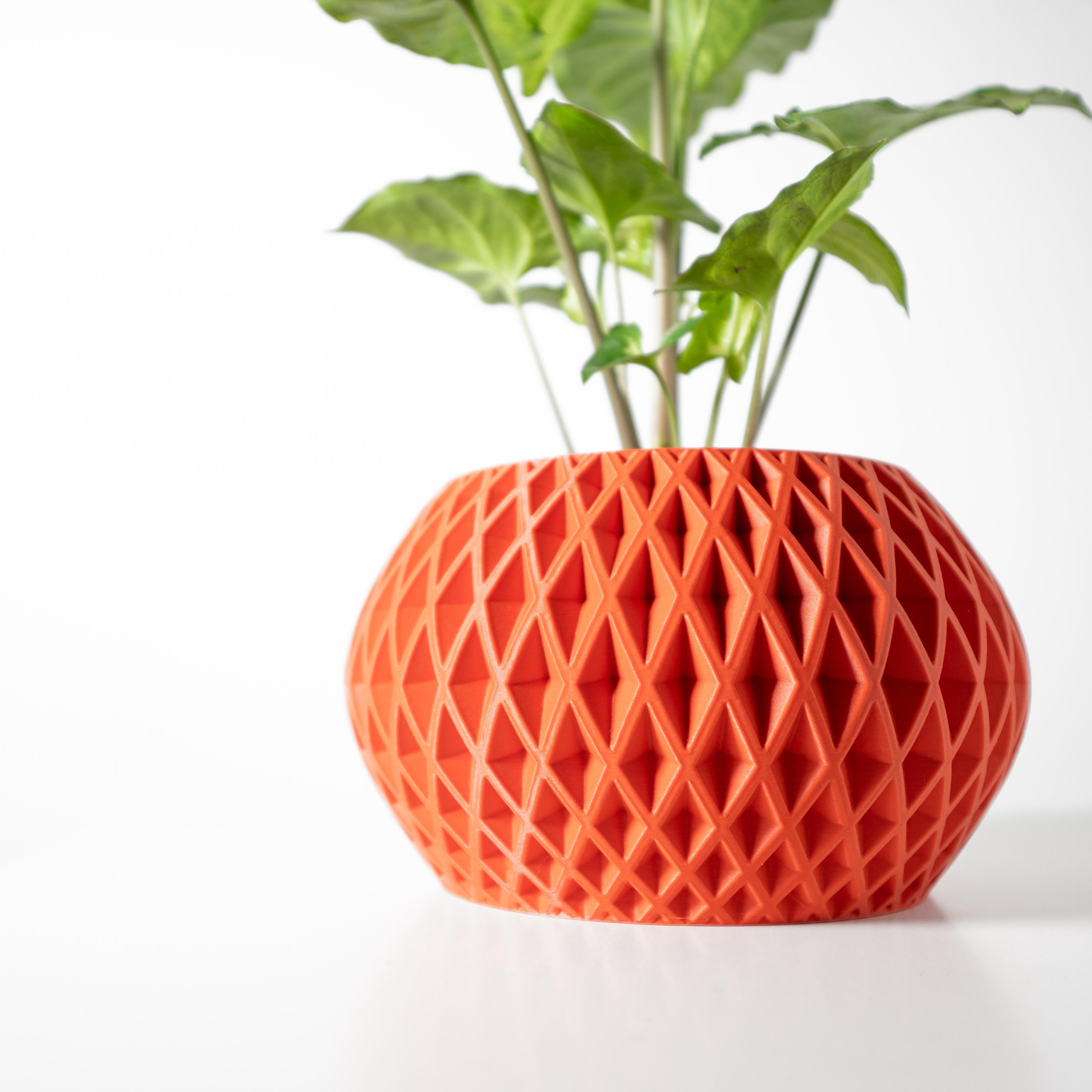 The Gisar Planter Pot with Drainage Tray & Stand: Modern and Unique Home Decor for Plants 3d model