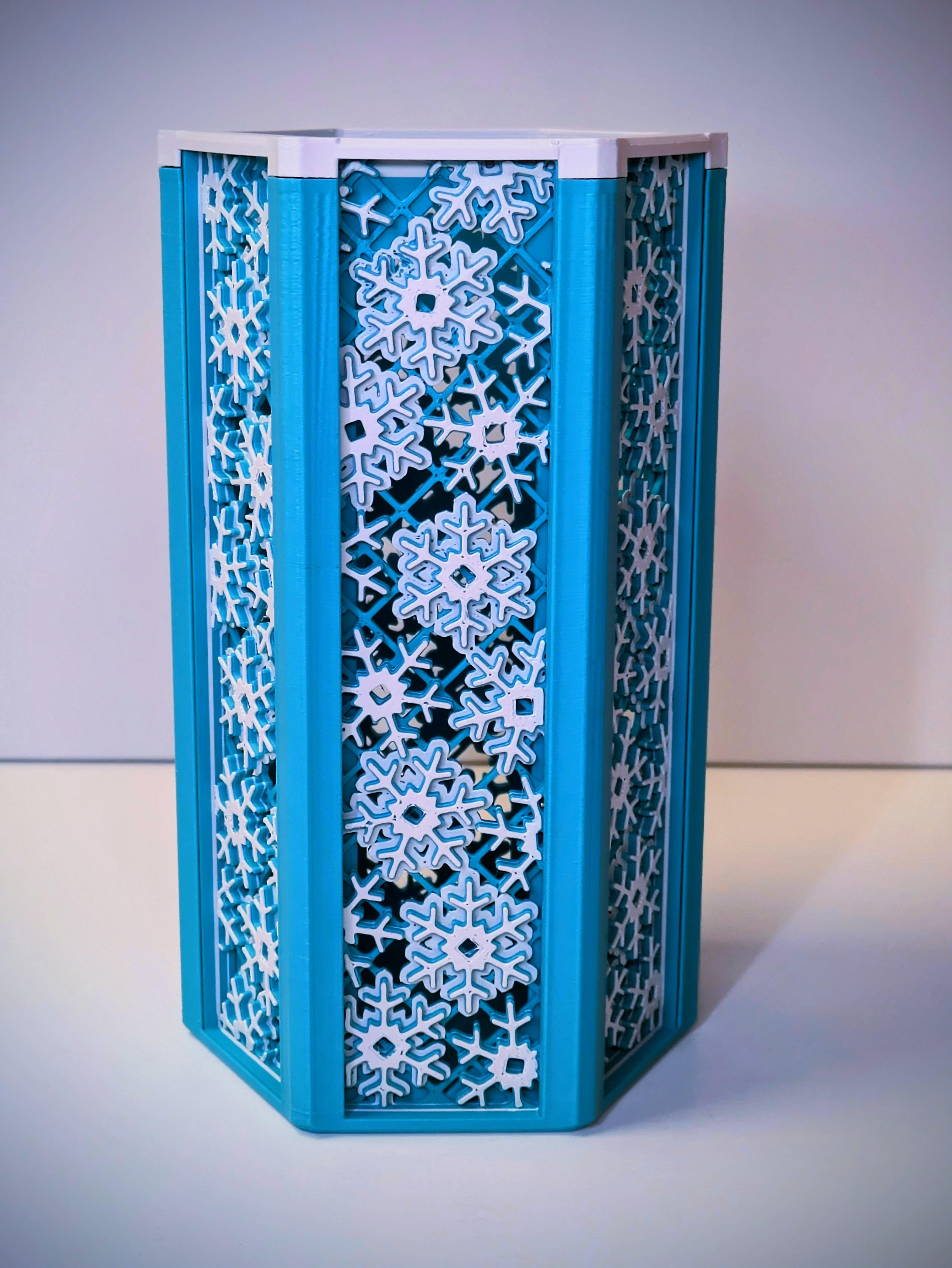 Interchangeable Vase Snowflake Panels 3d model