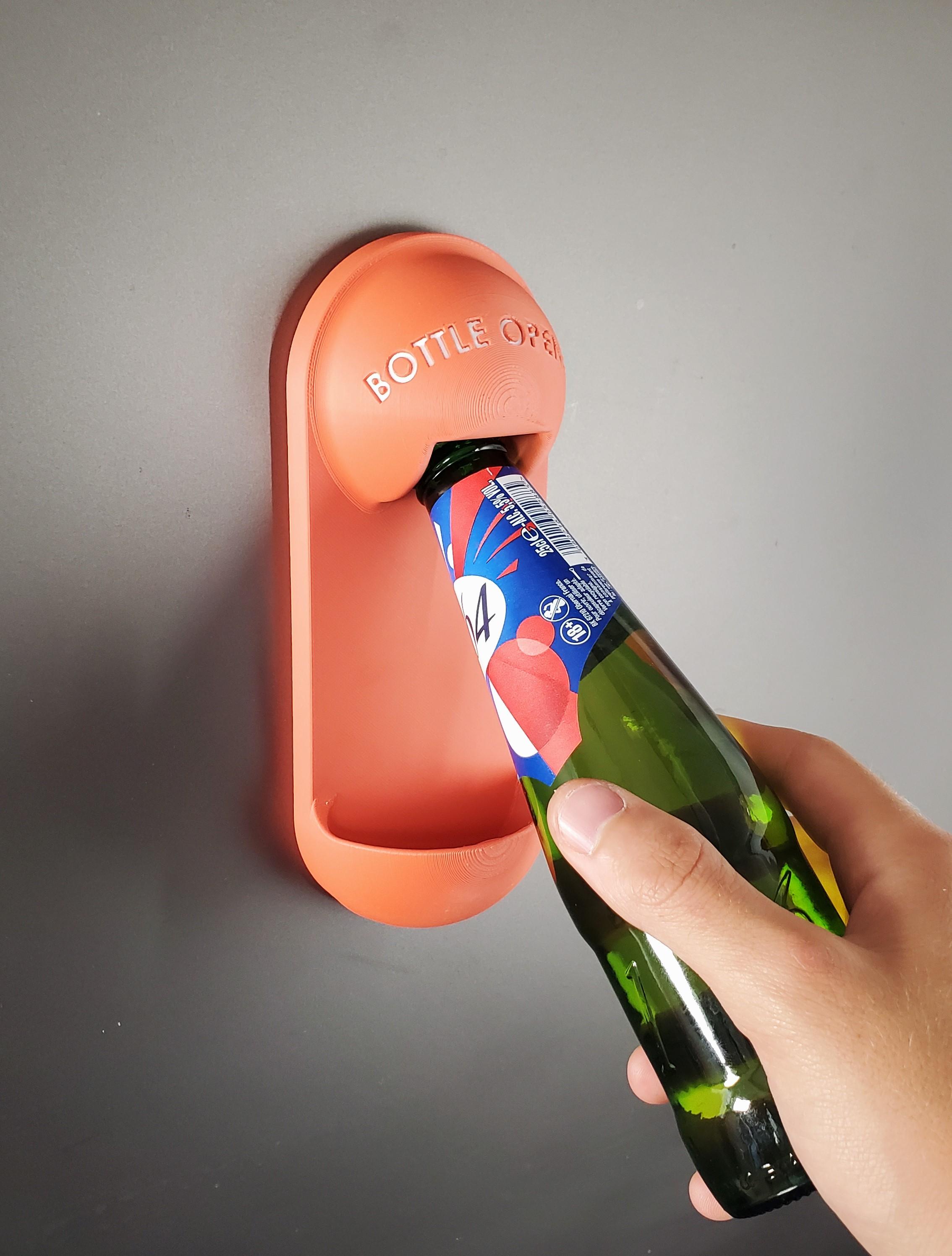 Bottle opener with cap catcher 3d model