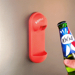 Bottle opener with cap catcher 3d model