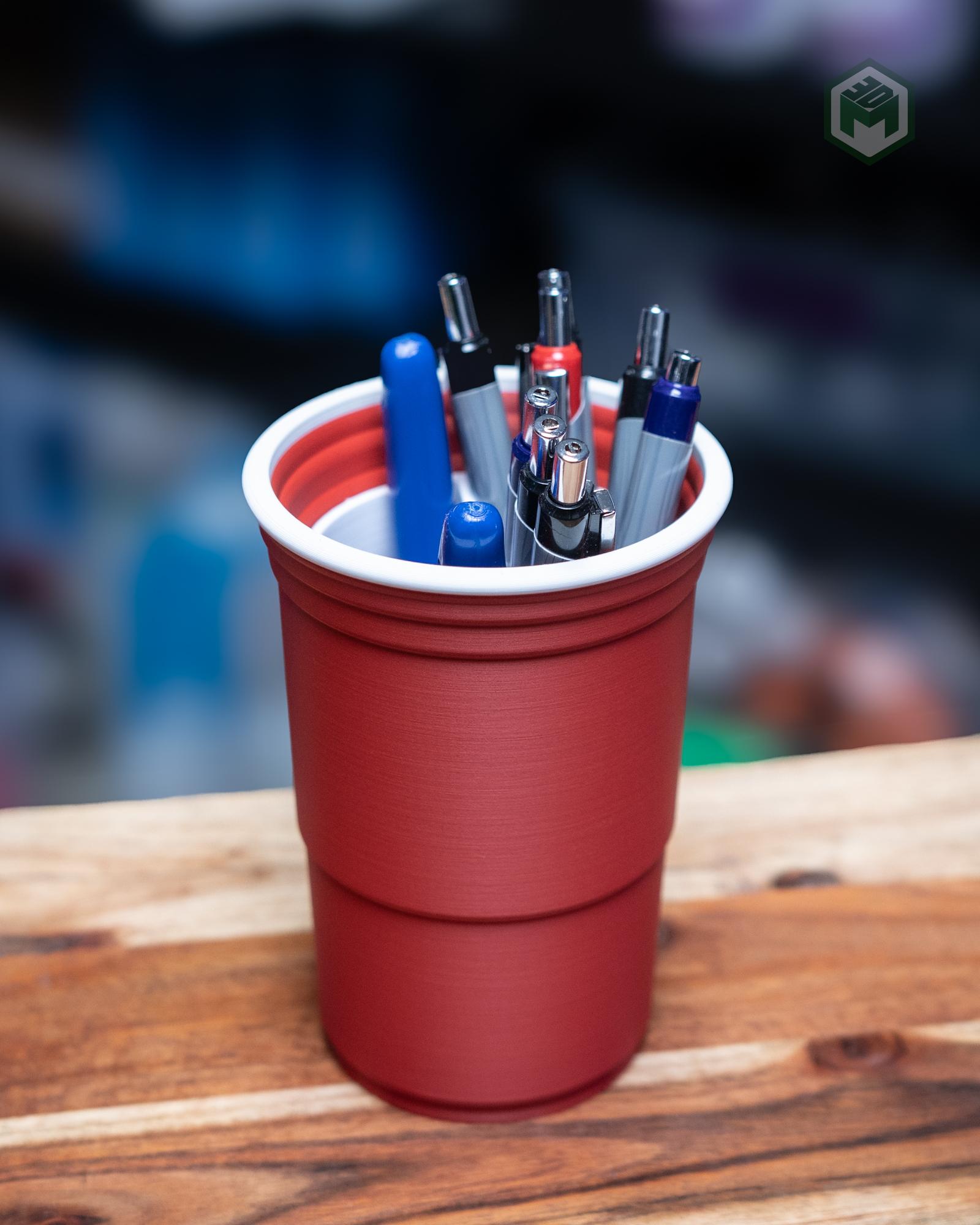 Solo Cup Desk Organizer with Divider Inserts 3d model