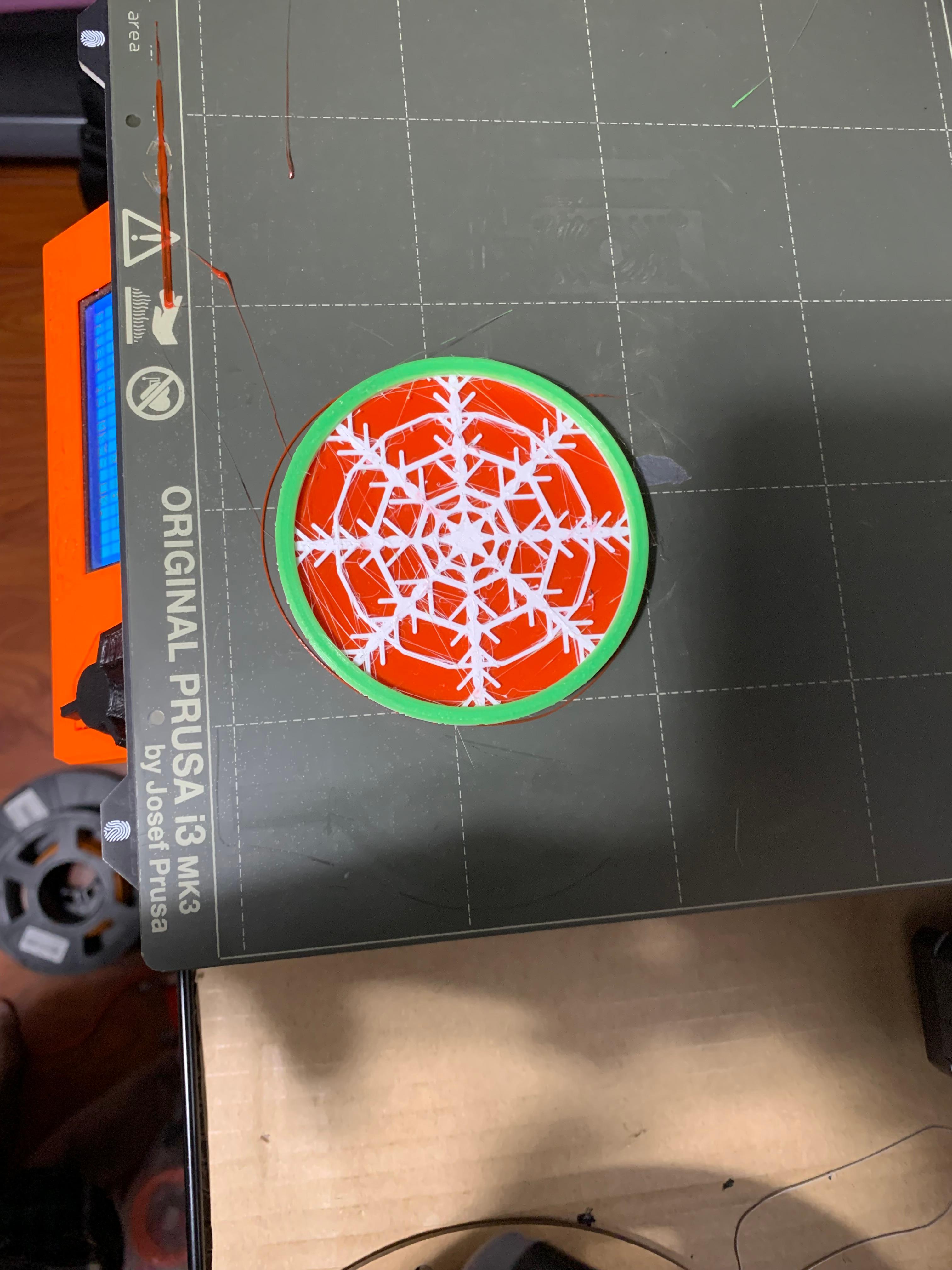 Christmas Octagonal snowflake coaster 3d model