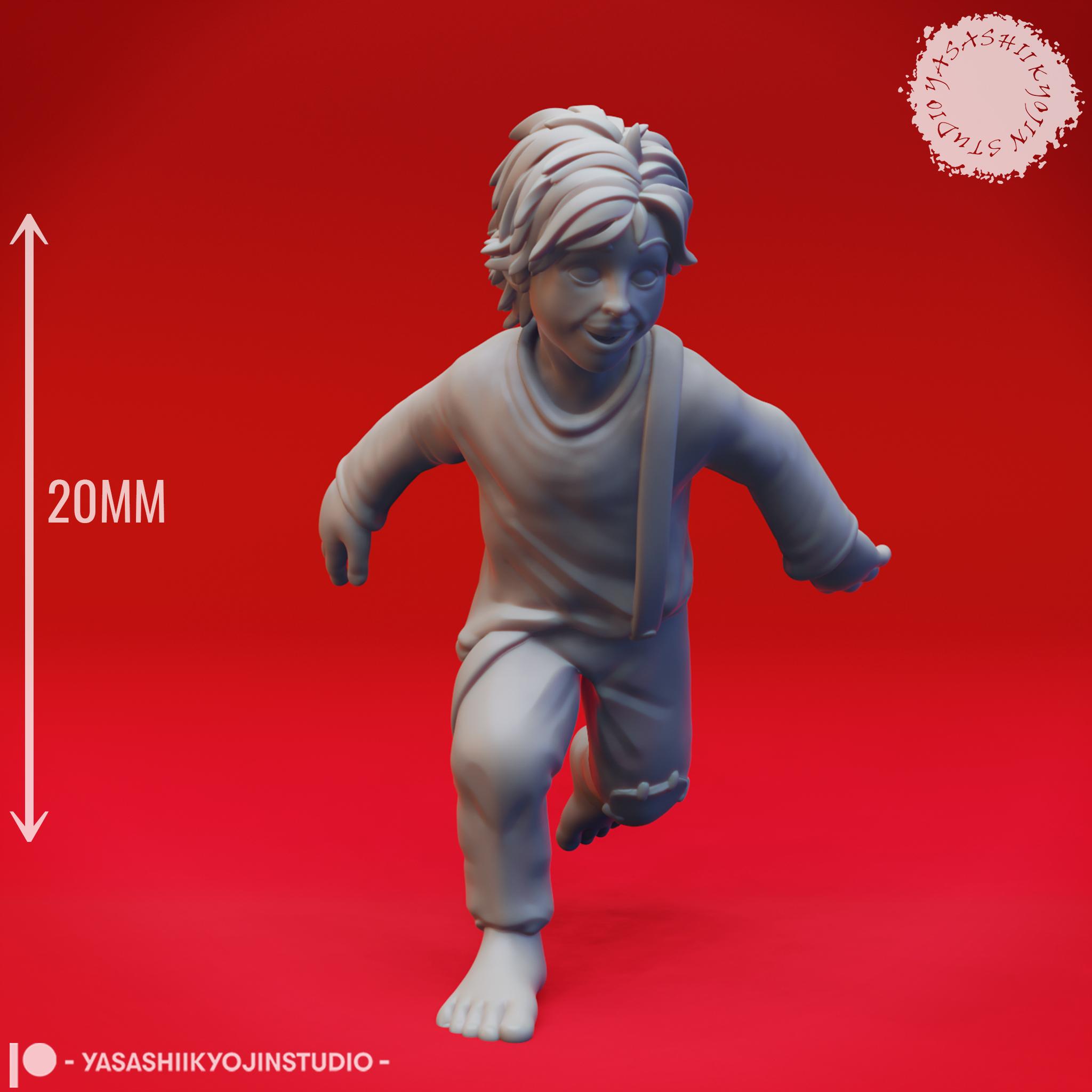 Townsfolk - General Children - Tabletop Miniatures (Pre-Supported) 3d model