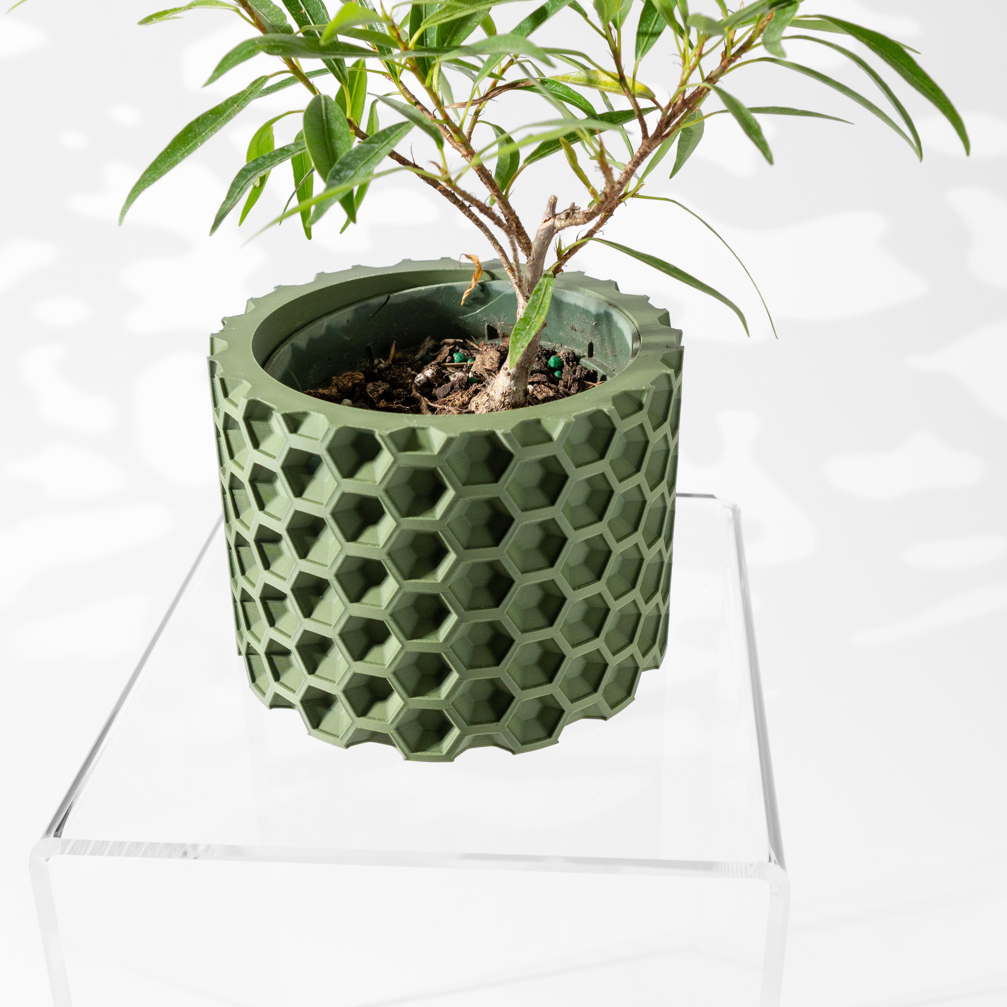 The Armos Planter Pot with Drainage Tray & Stand: Modern and Unique Home Decor for Plants 3d model