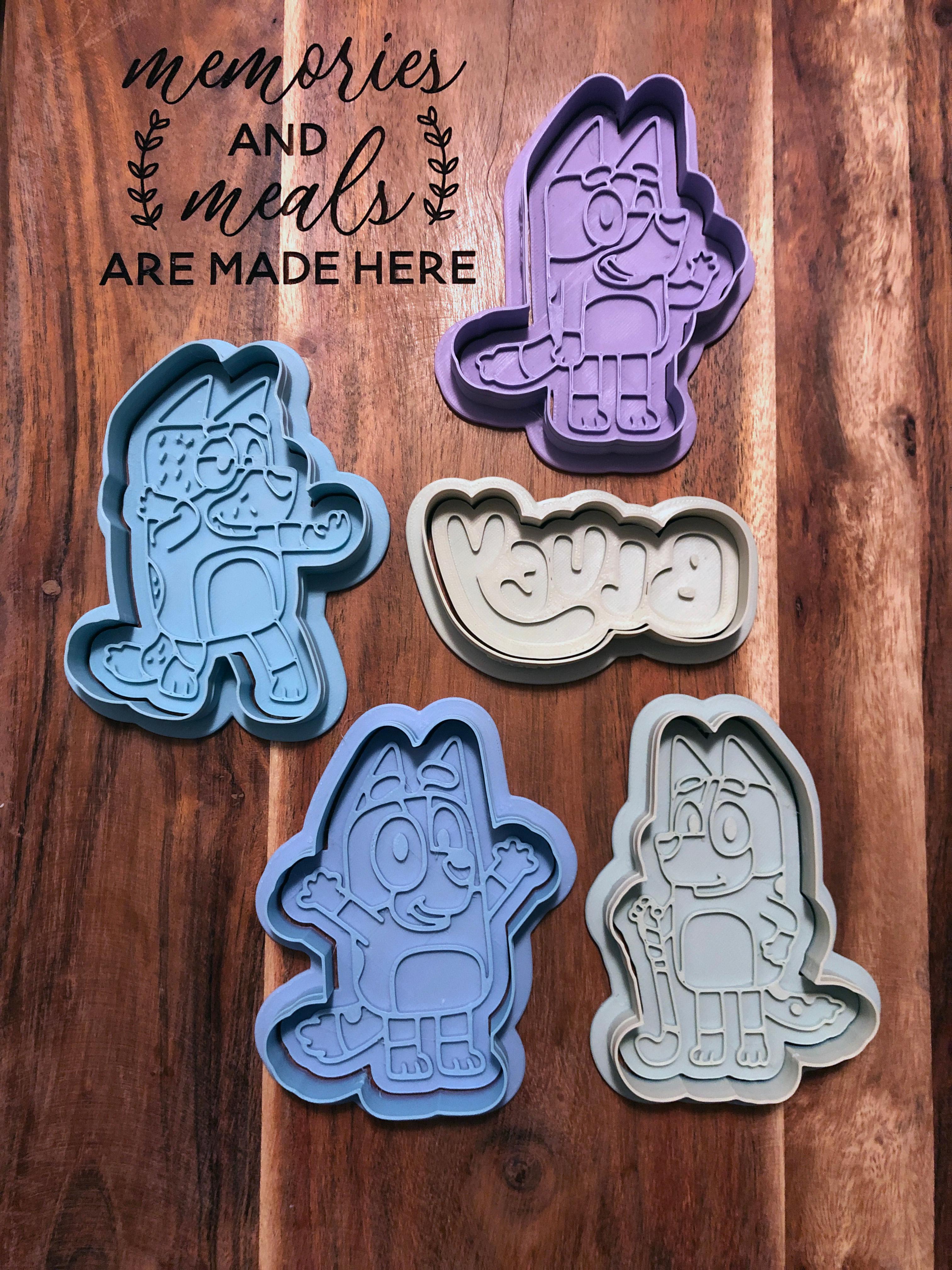 Bluey Bundle Cookie Cutters and Stamps 3d model