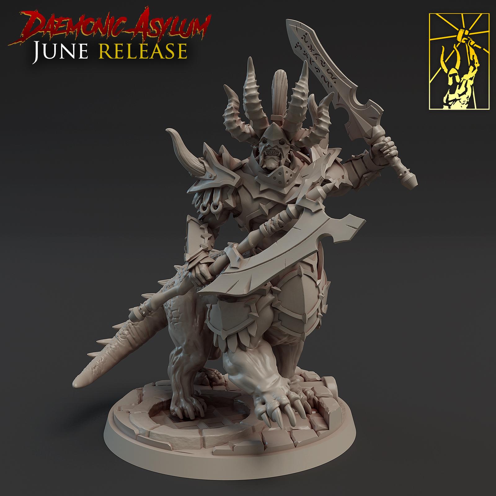 Daemon Beast Cavalry With supports 3d model