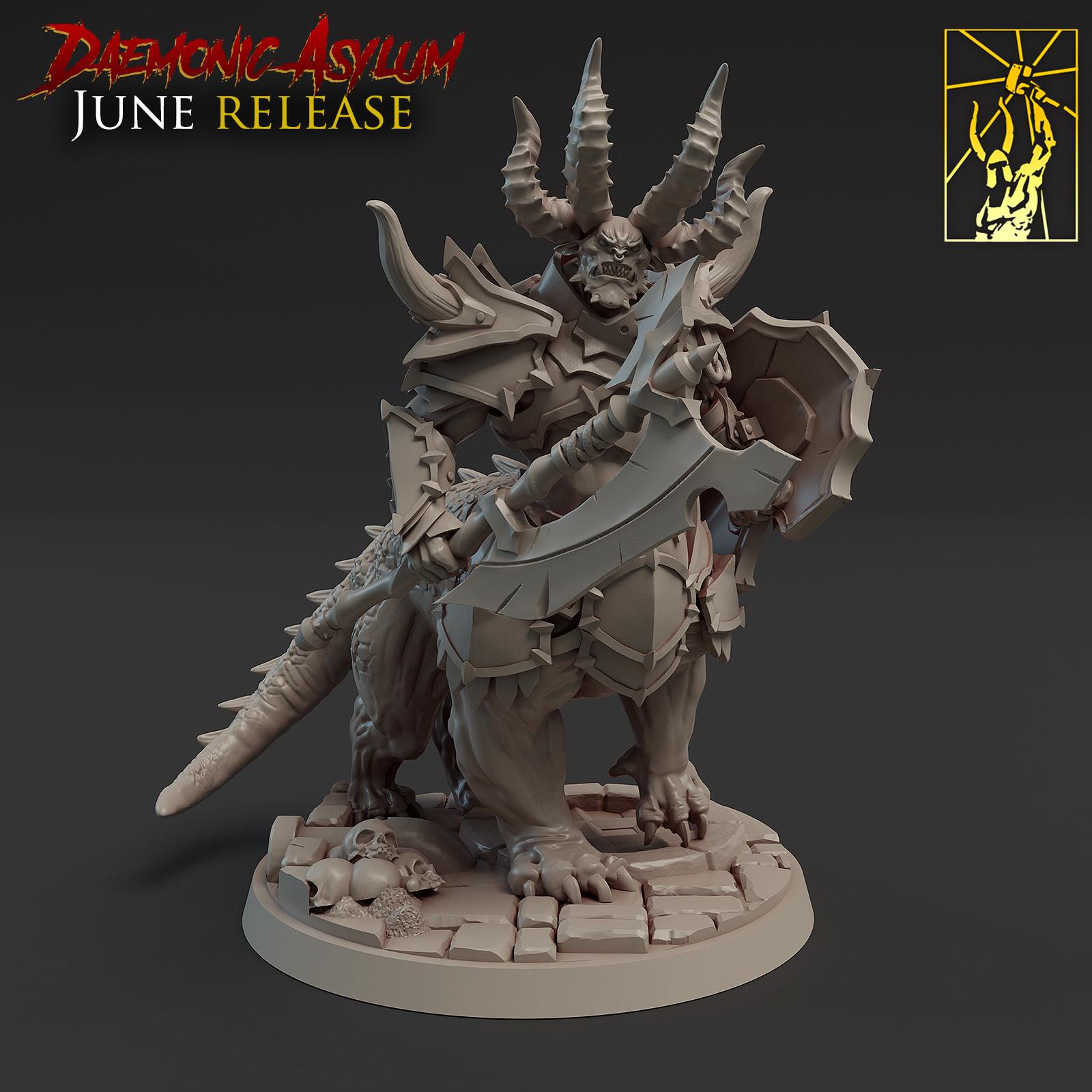 Daemon Beast Cavalry With supports 3d model