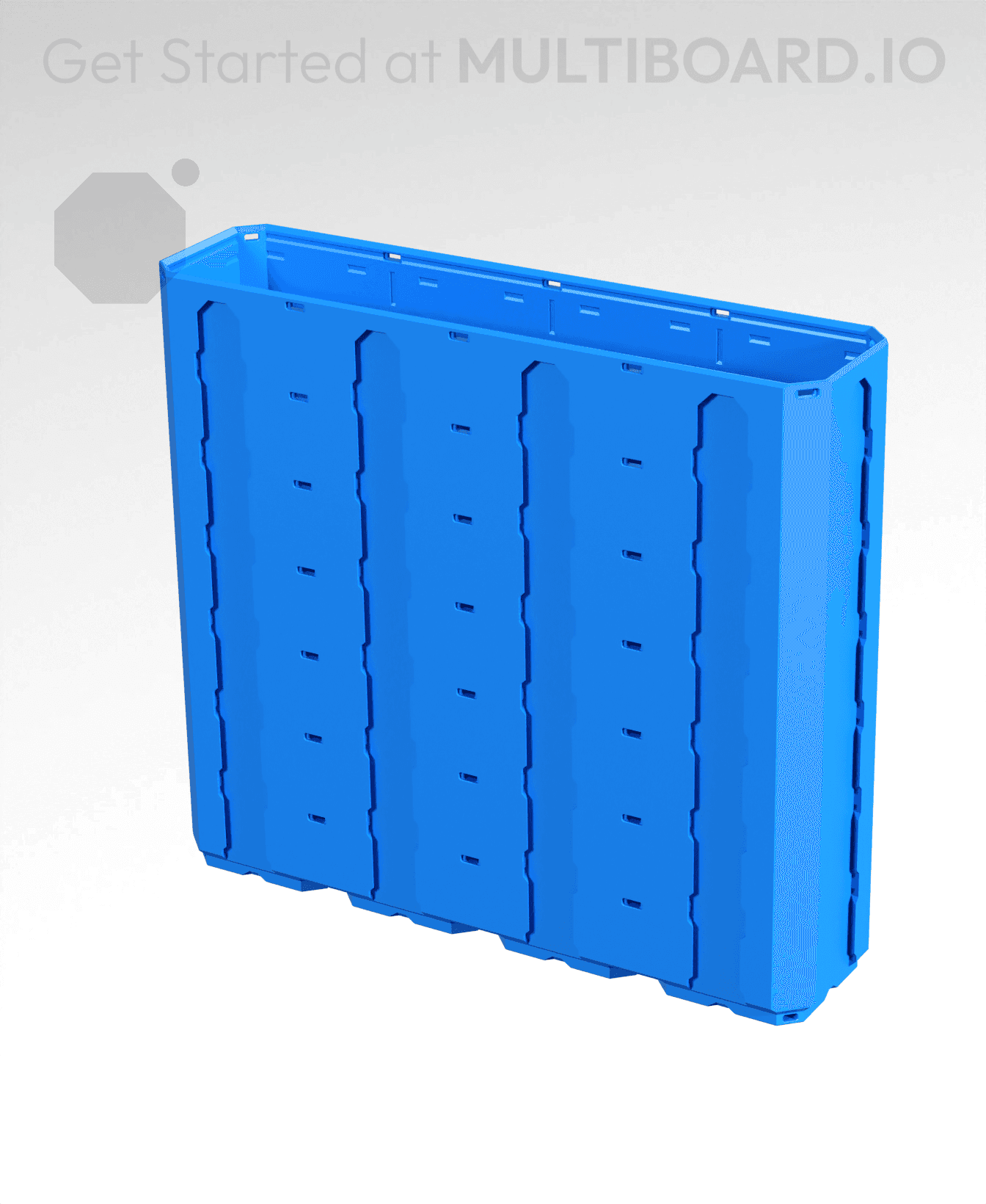 4x1x3.5 - Topped Multipoint Rail - Multibin Shell 3d model