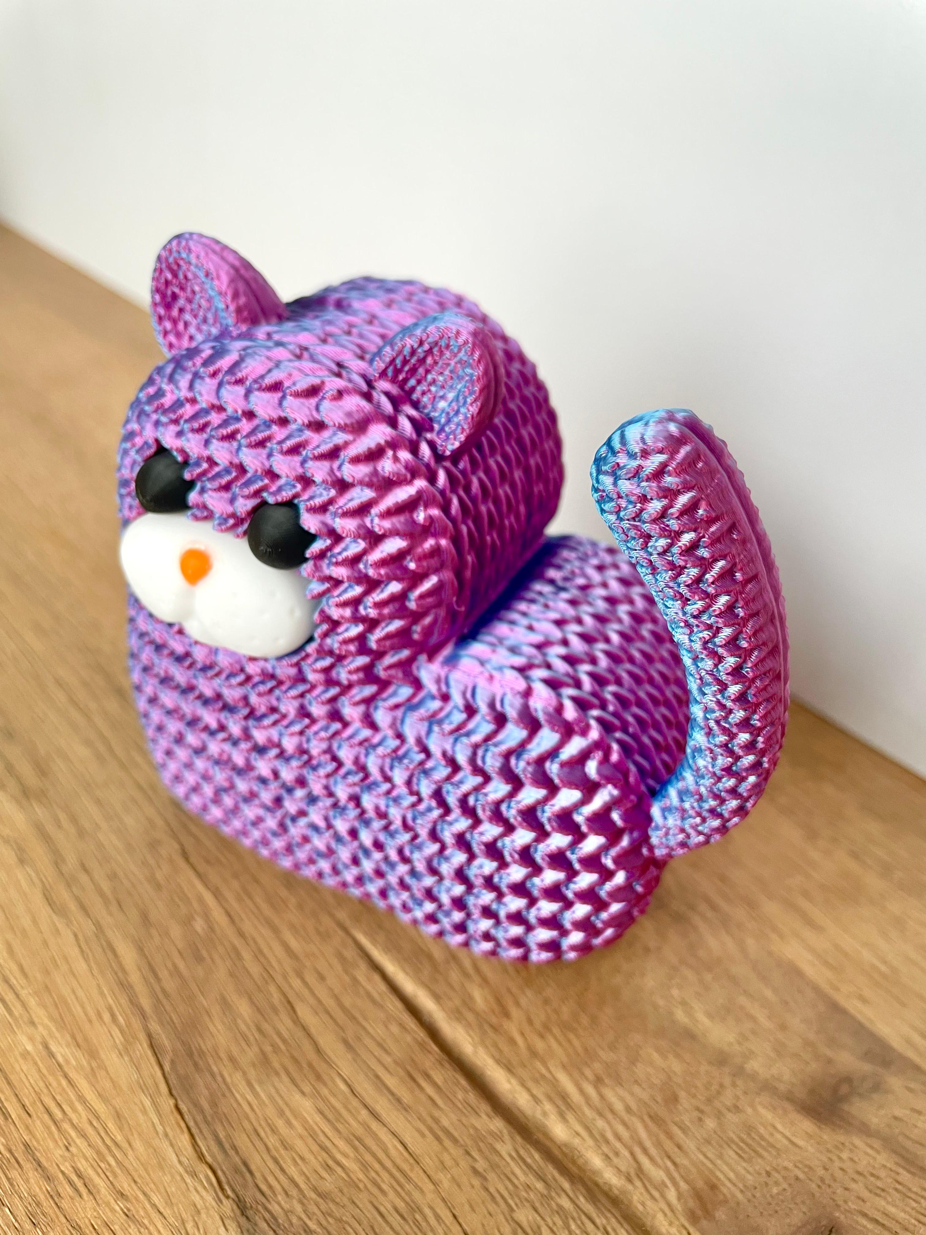 Knitted Heart Kitten Jewelry Box / Multi Parts / No Supports 3d model