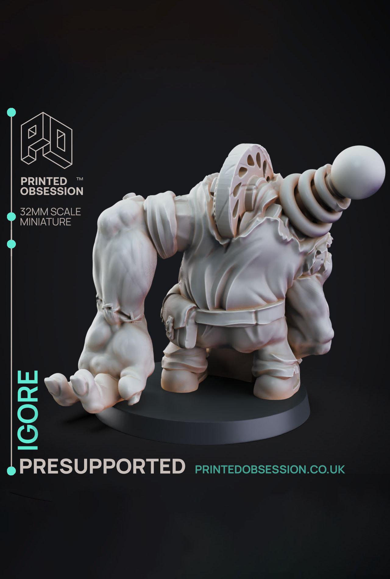 Igor - Dr Frankensteins Monster - PRESUPPORTED - Illustrated and Stats - 32mm scale			 3d model