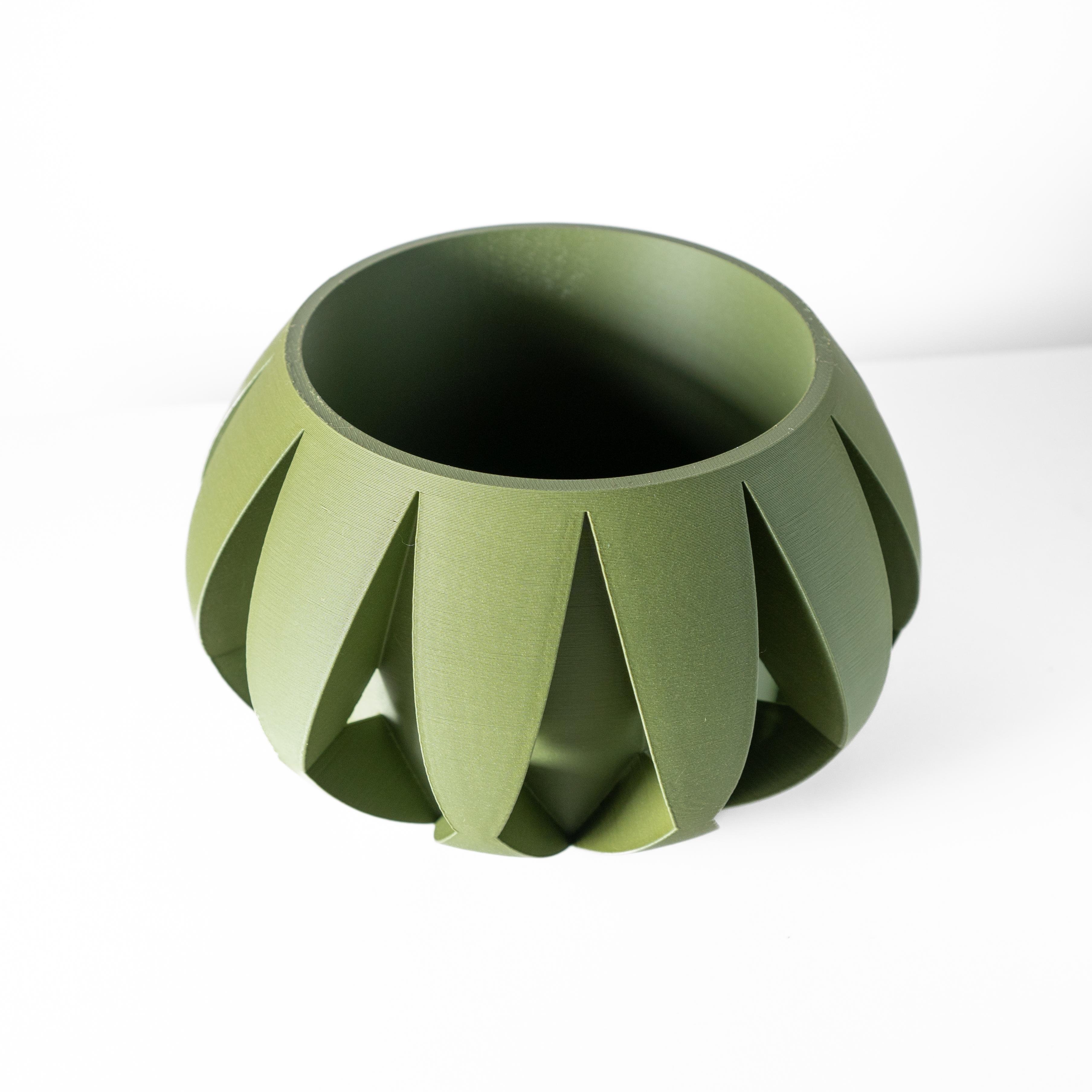The Moki Planter Pot with Drainage Tray & Stand: Modern and Unique Home Decor for Plants 3d model