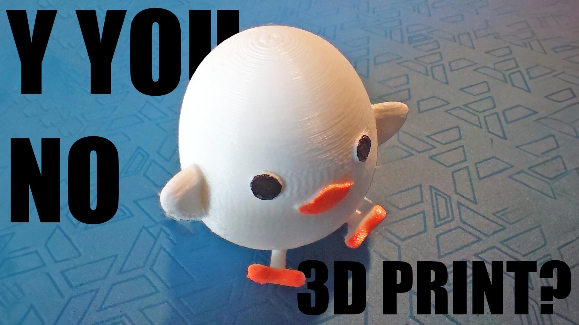 Cute Duck ( Easy Print Minimal Supports ) 3d model