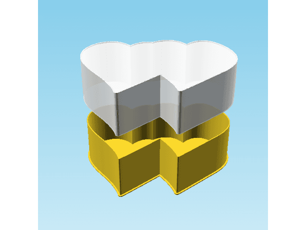 Fluffy Hearts AMPERSAND, nestable box (v3) 3d model