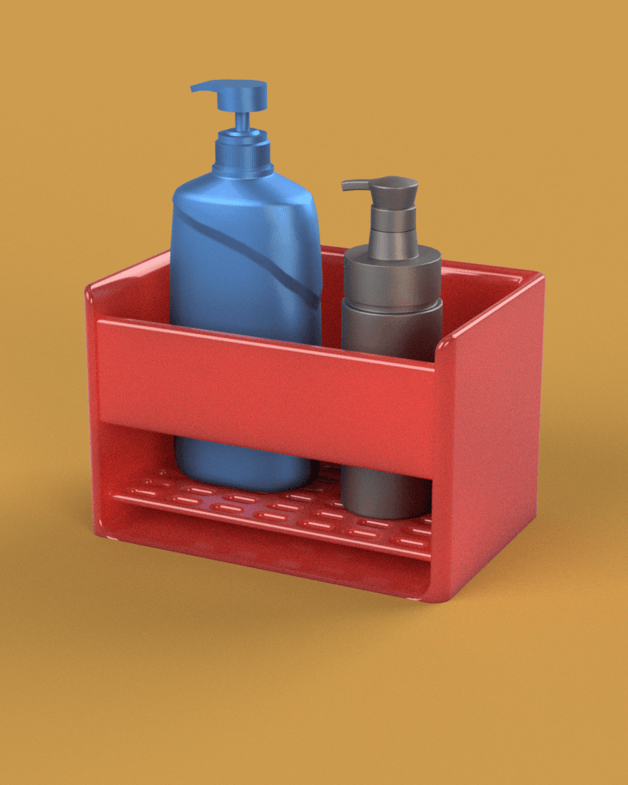 Soap stand with drain (Fully Parametric) 3d model