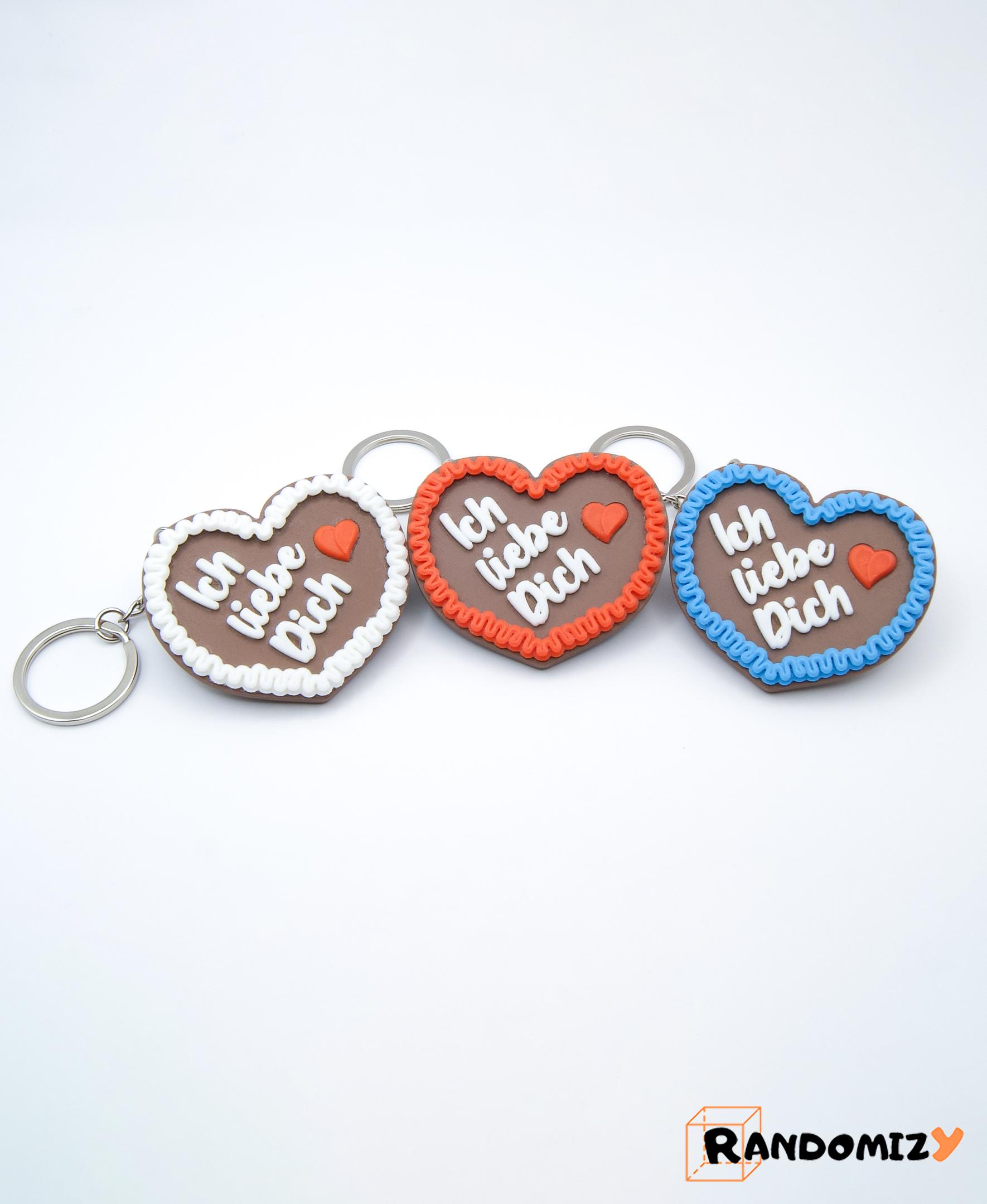 Lebkuchenherzen "Ich liebe Dich" (Keychain) 3d model