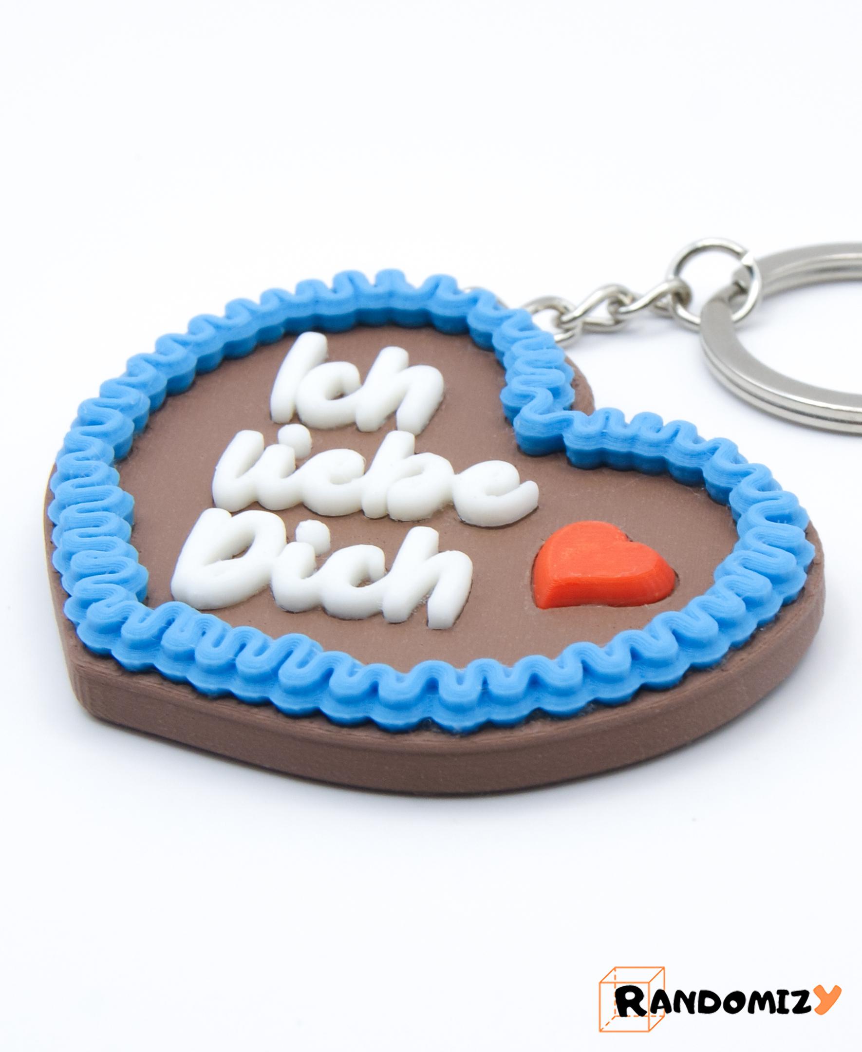 Lebkuchenherzen "Ich liebe Dich" (Keychain) 3d model