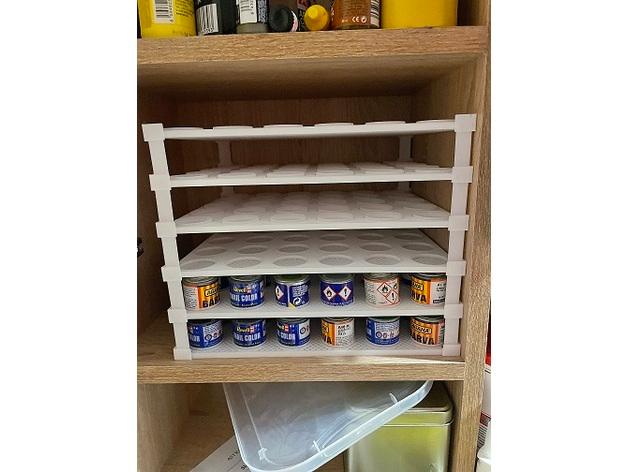 Paint organizer / storage system for Revell cans 3d model