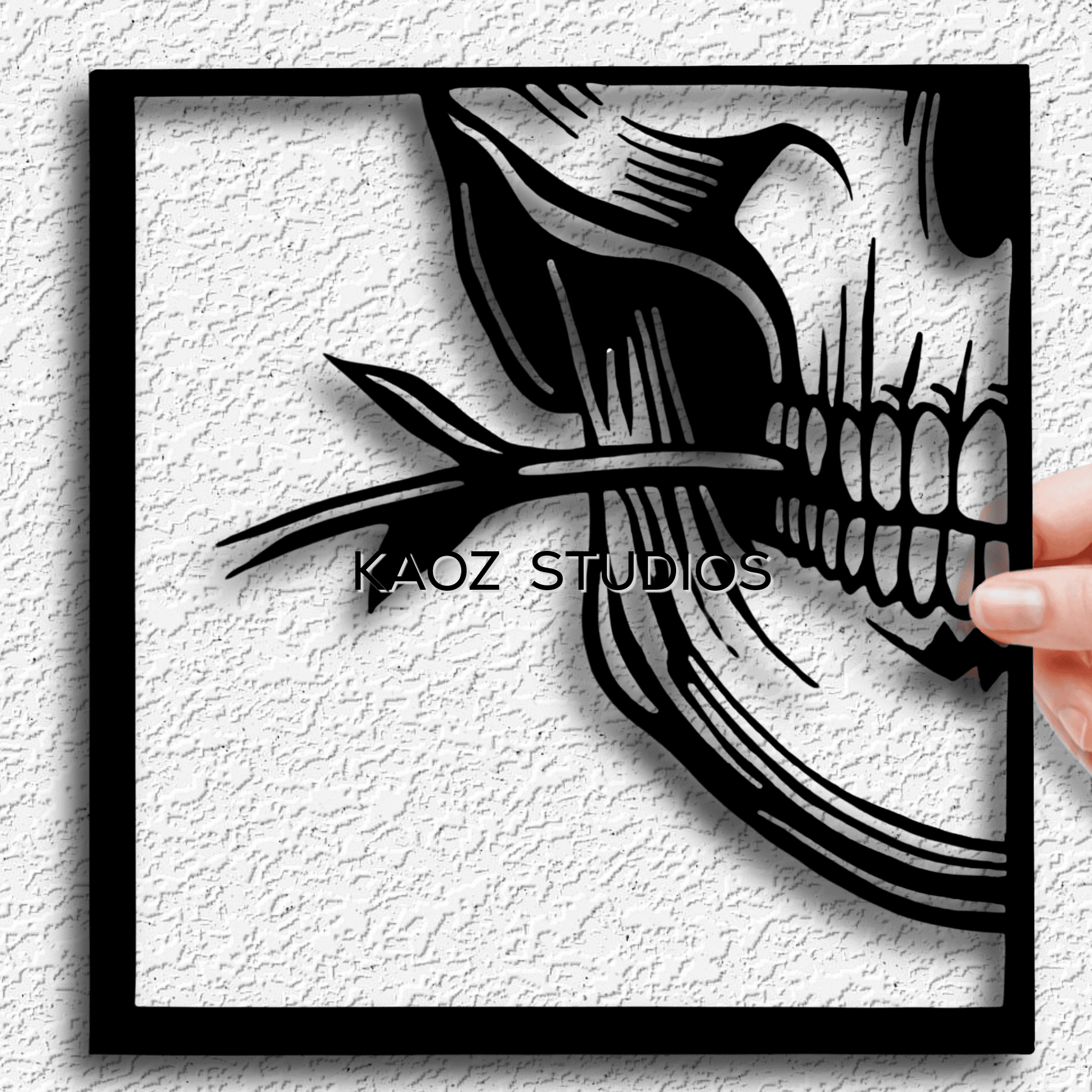 Piece 3 of 4 of HUGE Gothic Skull with Rose Halloween Wall Art 3d model