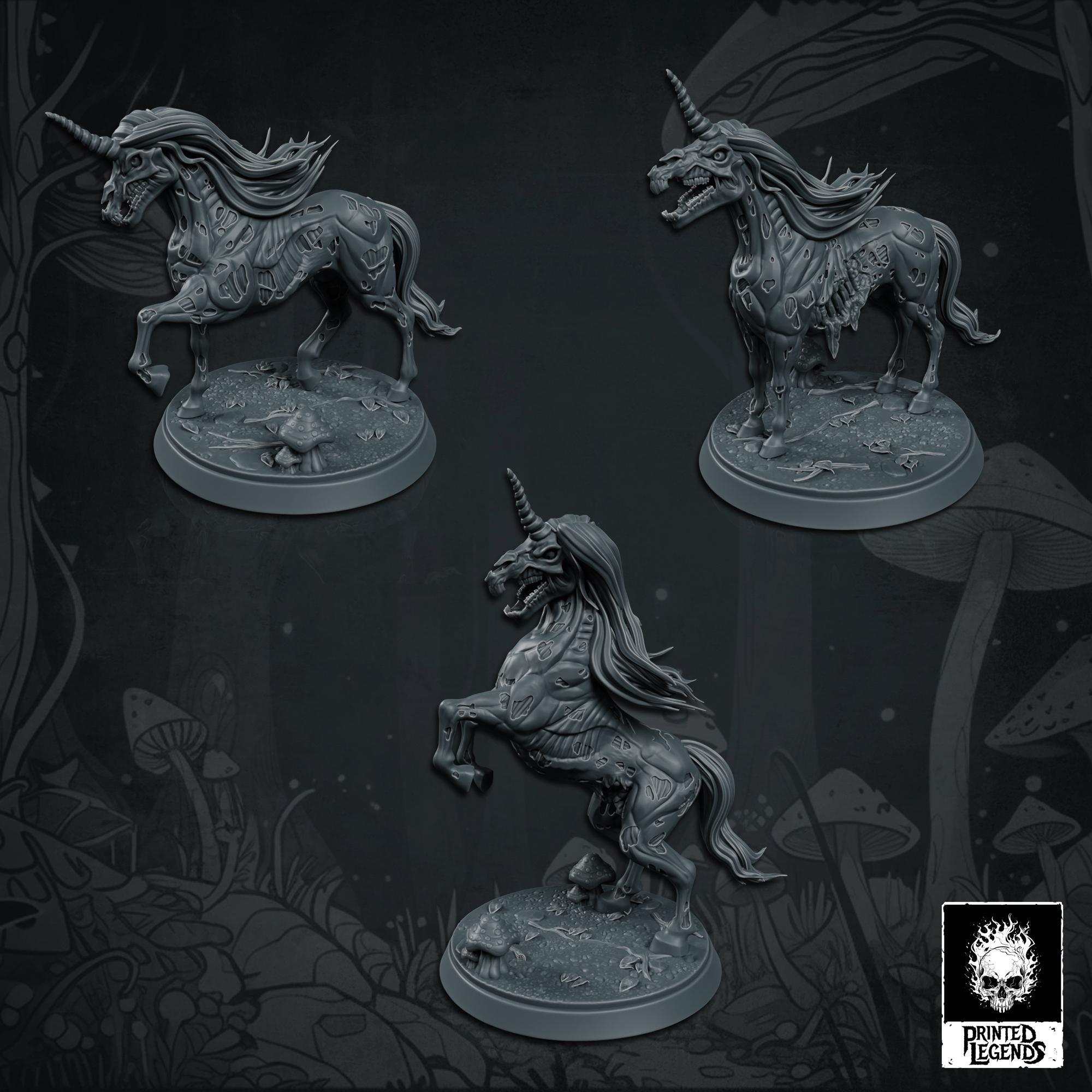 3x Zombiecorns (50mm Bases) 3d model