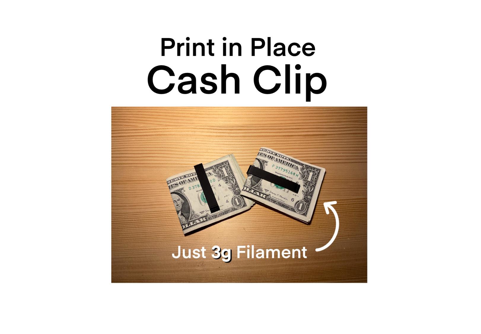 Simple Cash Clip  -  Print in Place 3d model