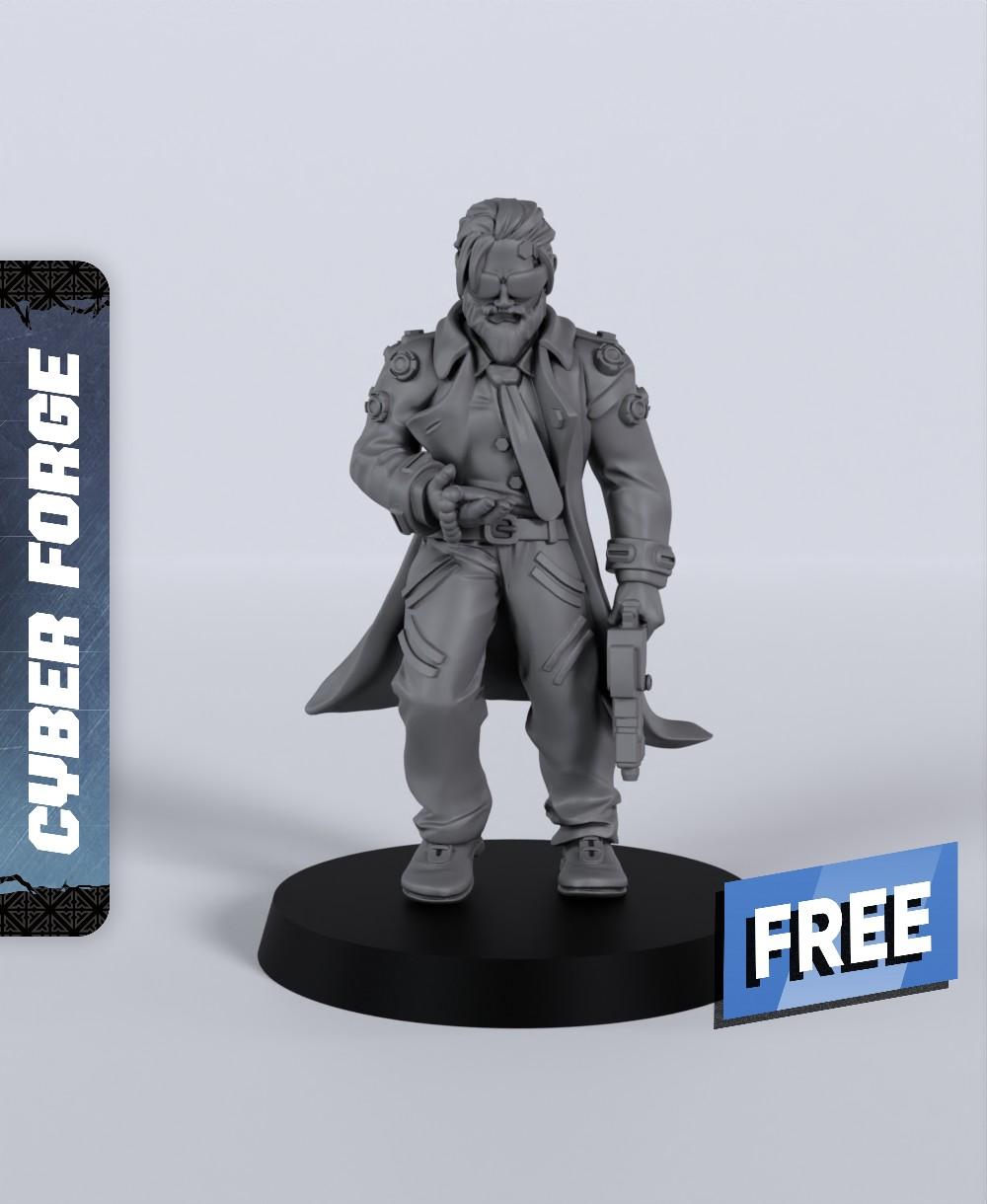 Adam Hunter - With Free Cyberpunk Warhammer - 40k Sci-Fi Gift Ideas for RPG and Wargamers 3d model