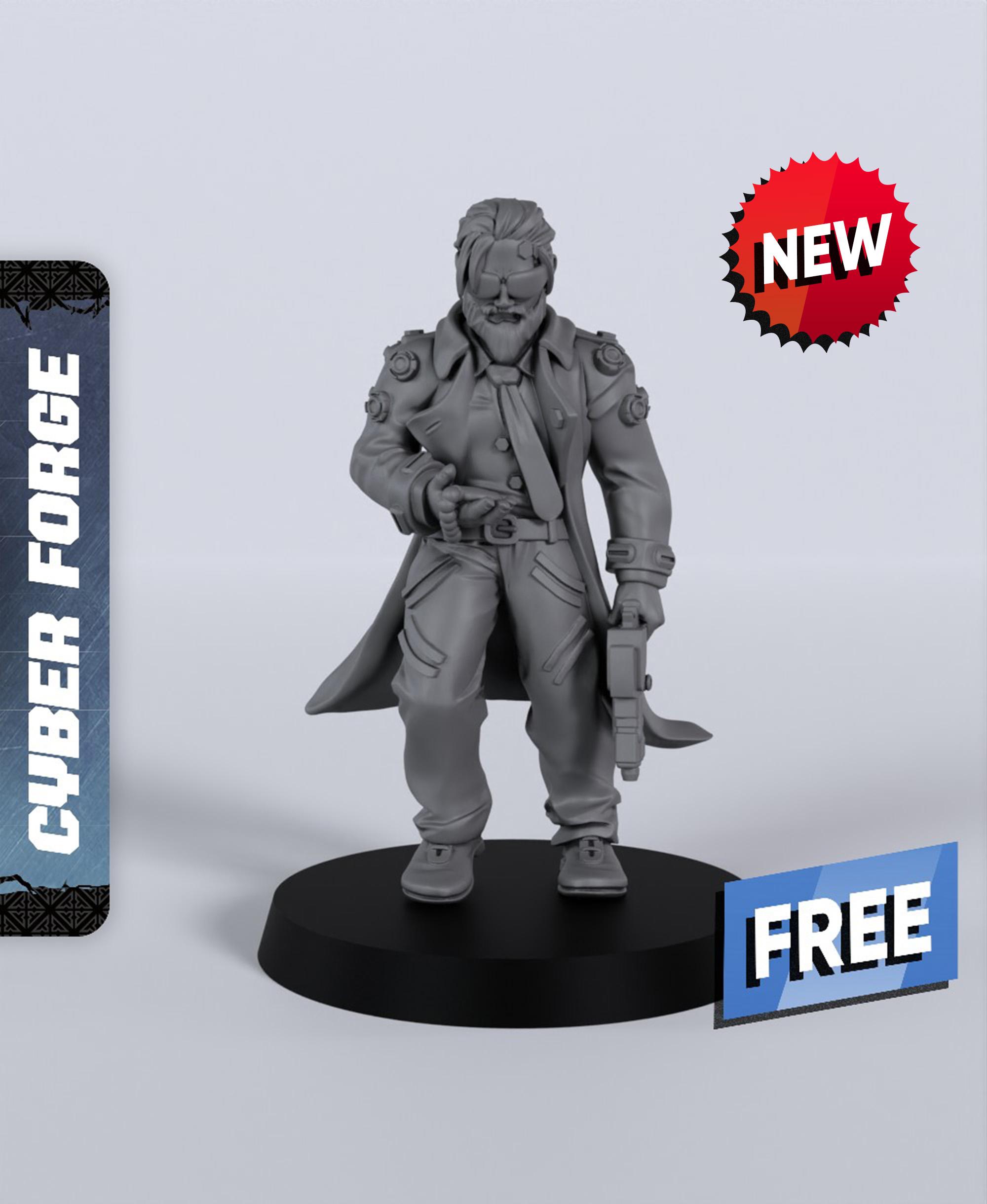 Adam Hunter - With Free Cyberpunk Warhammer - 40k Sci-Fi Gift Ideas for RPG and Wargamers 3d model