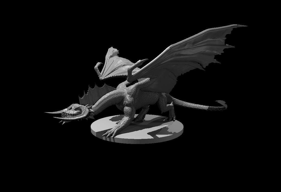 Black Dragon Young - Black Dragon Young - 3d model render - D&D - 3d model