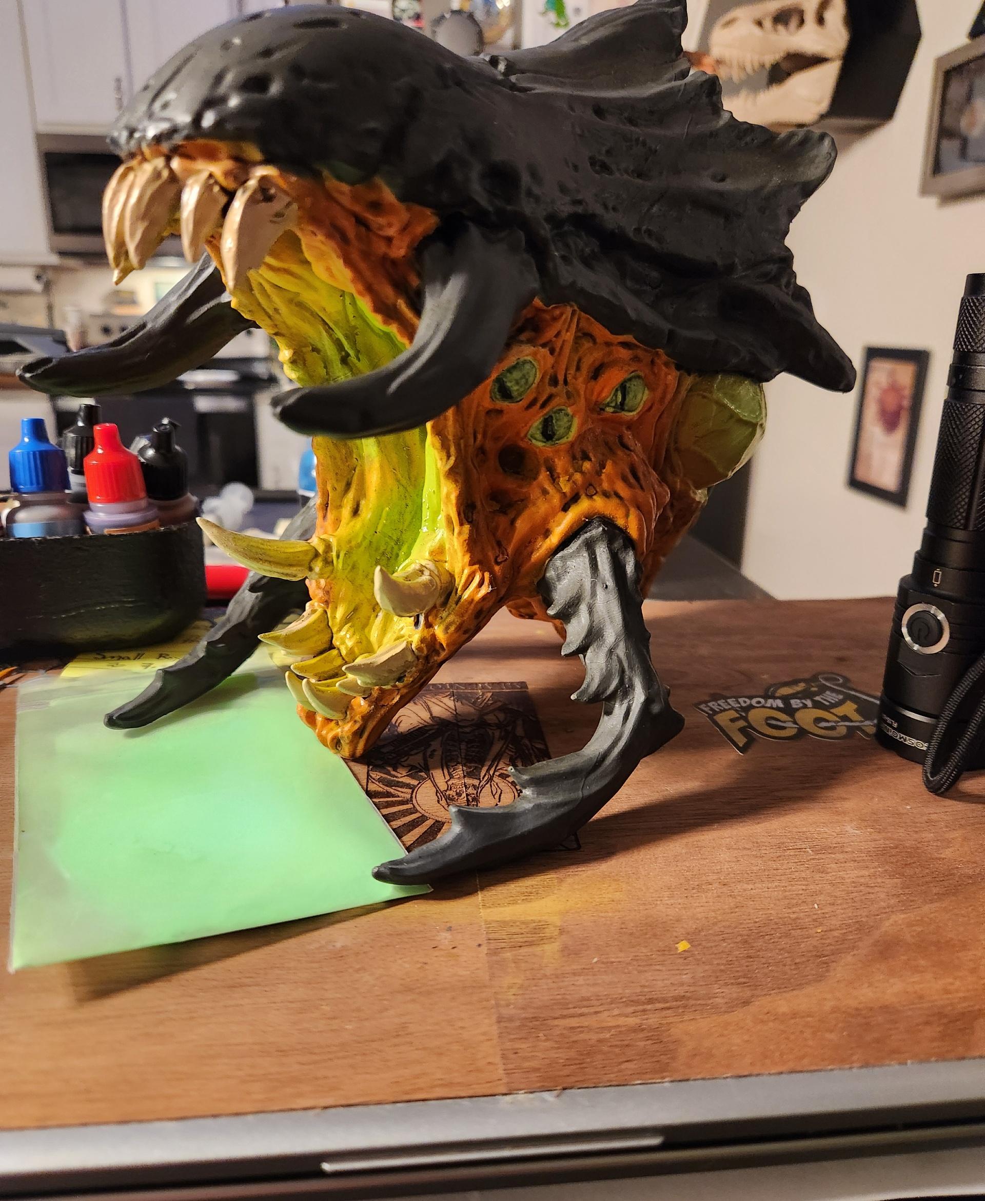 Bile Titan Trophy  - Still a wip. But im very excited how it's turning out!! I would happily pay for more trophy heads from helldivers or other games!! I just wish I could print it bigger - 3d model