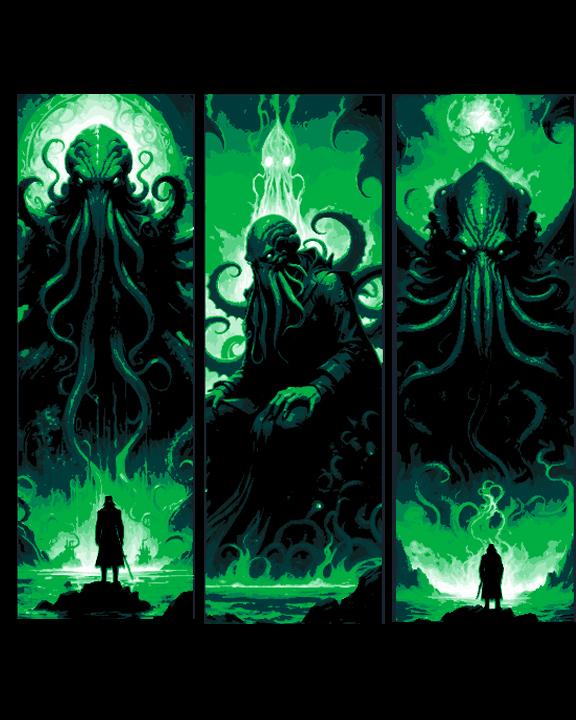 Dark Manifestations of the Cthulhu - Gothic Style - Set of 3 Bookmarks 3d model