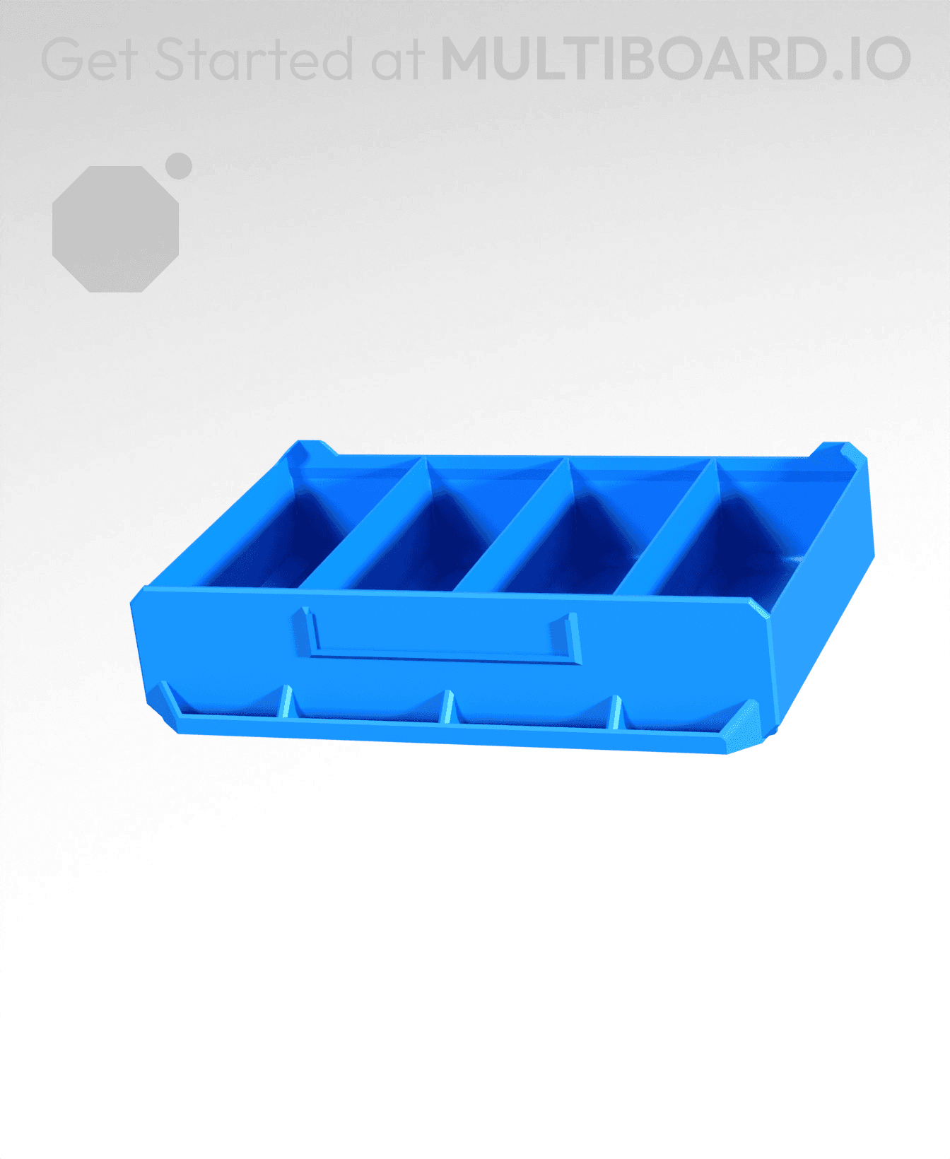 4x1x2.5-Deep - Linear Divided - Multibin Simple Drawer 3d model