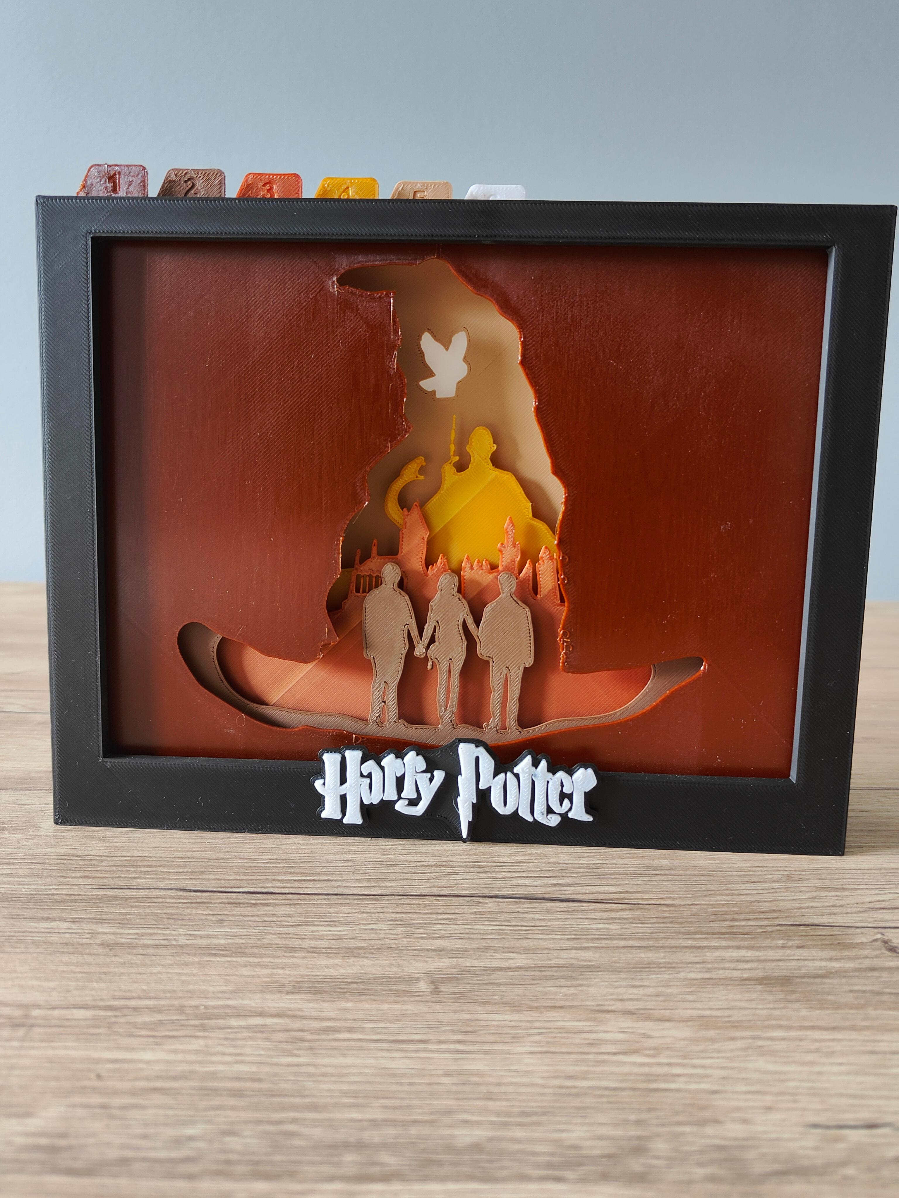 Harry Potter-quadro Decorativo Diorama 3d C/ Led 30x20