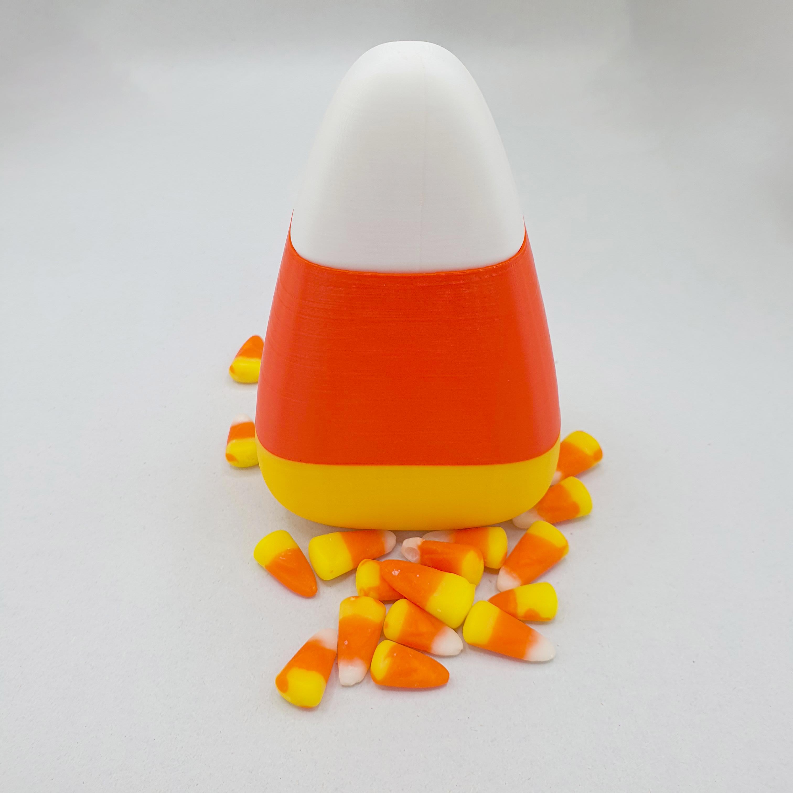 CANDY CORN CONTAINER PRINT IN PLACE NO SUPPORTS CANDY CORN STASH 3d model