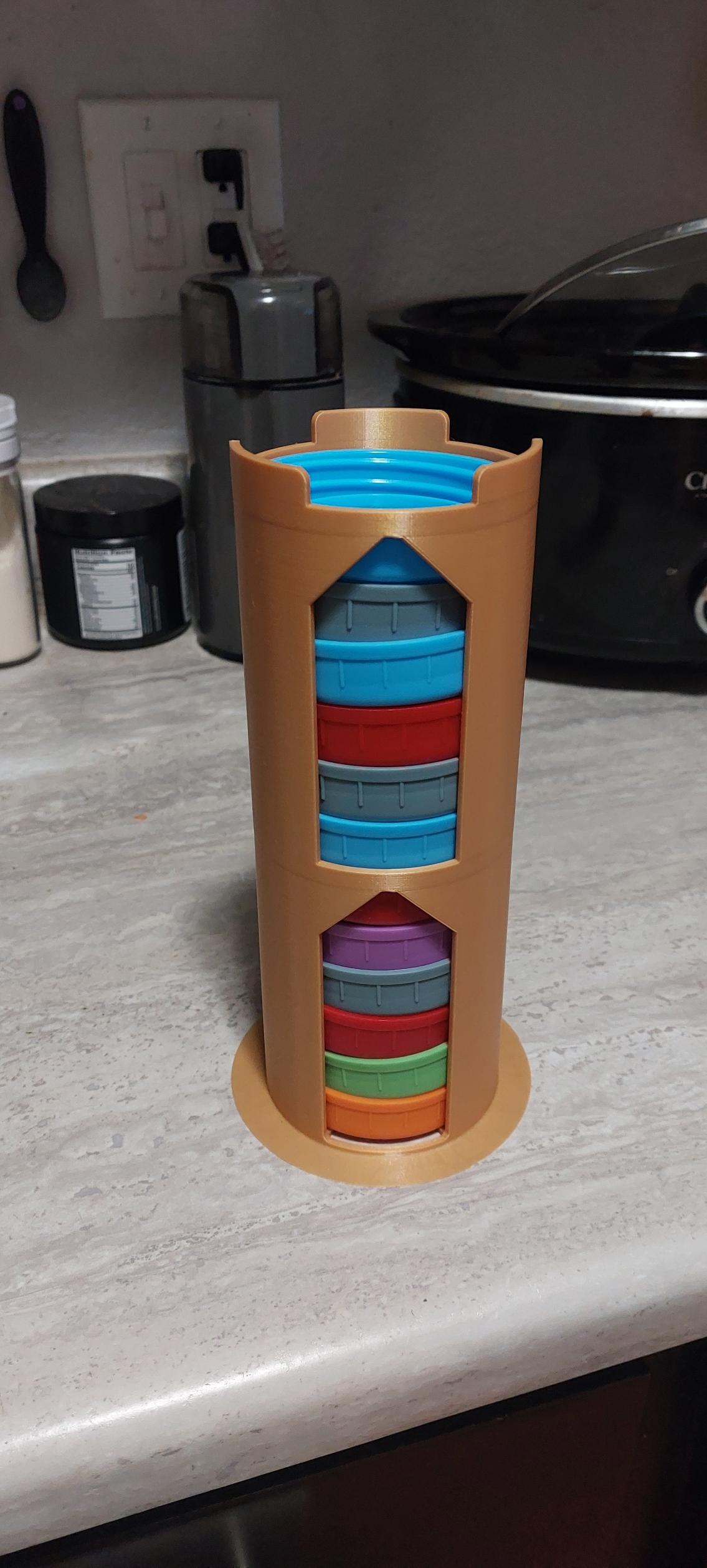 Lid Holder For Small Plastic Mason Jar Lids 3d model
