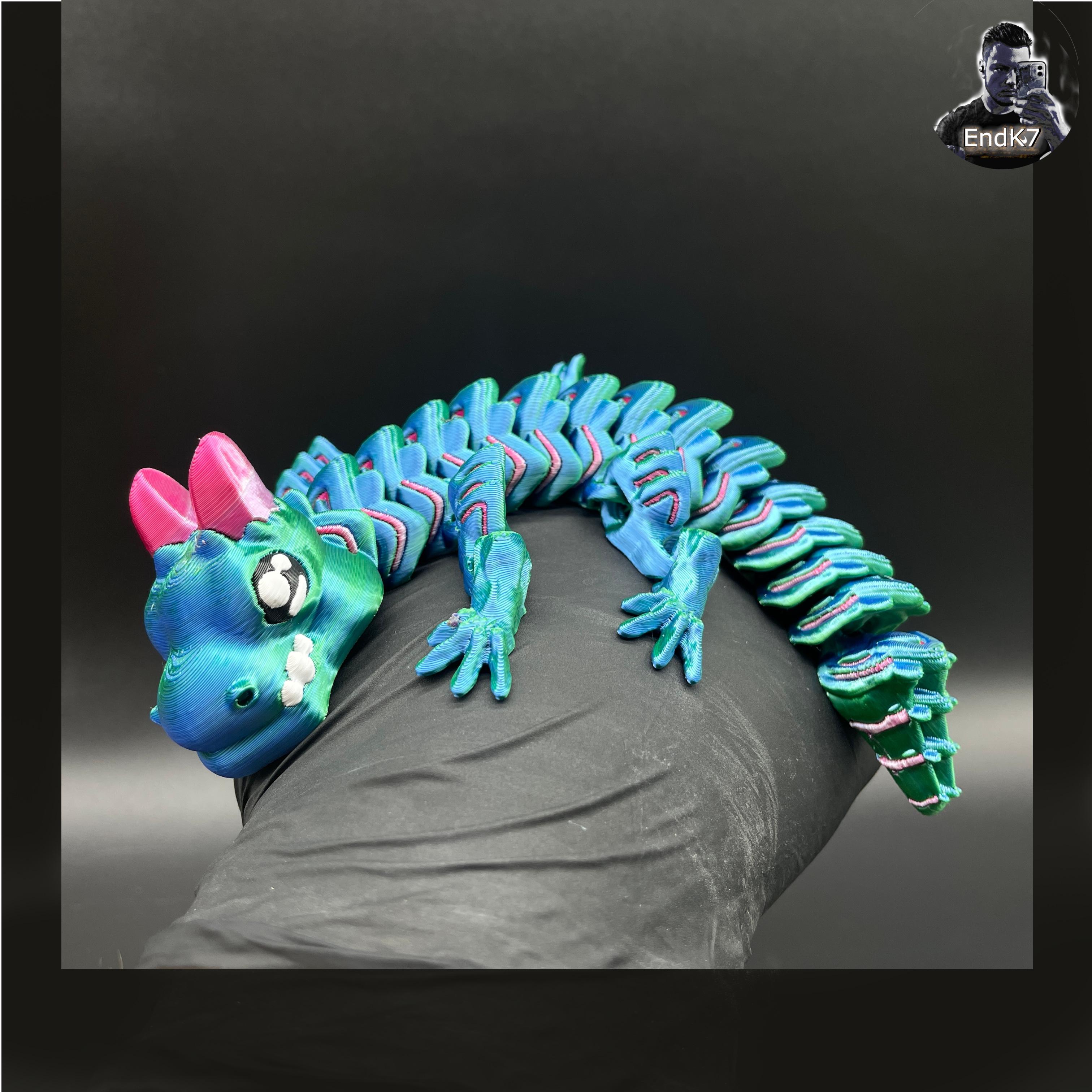 Grumpy Baby Dragon 🐉 - Multicolor - Articulated - Print in Place  3d model