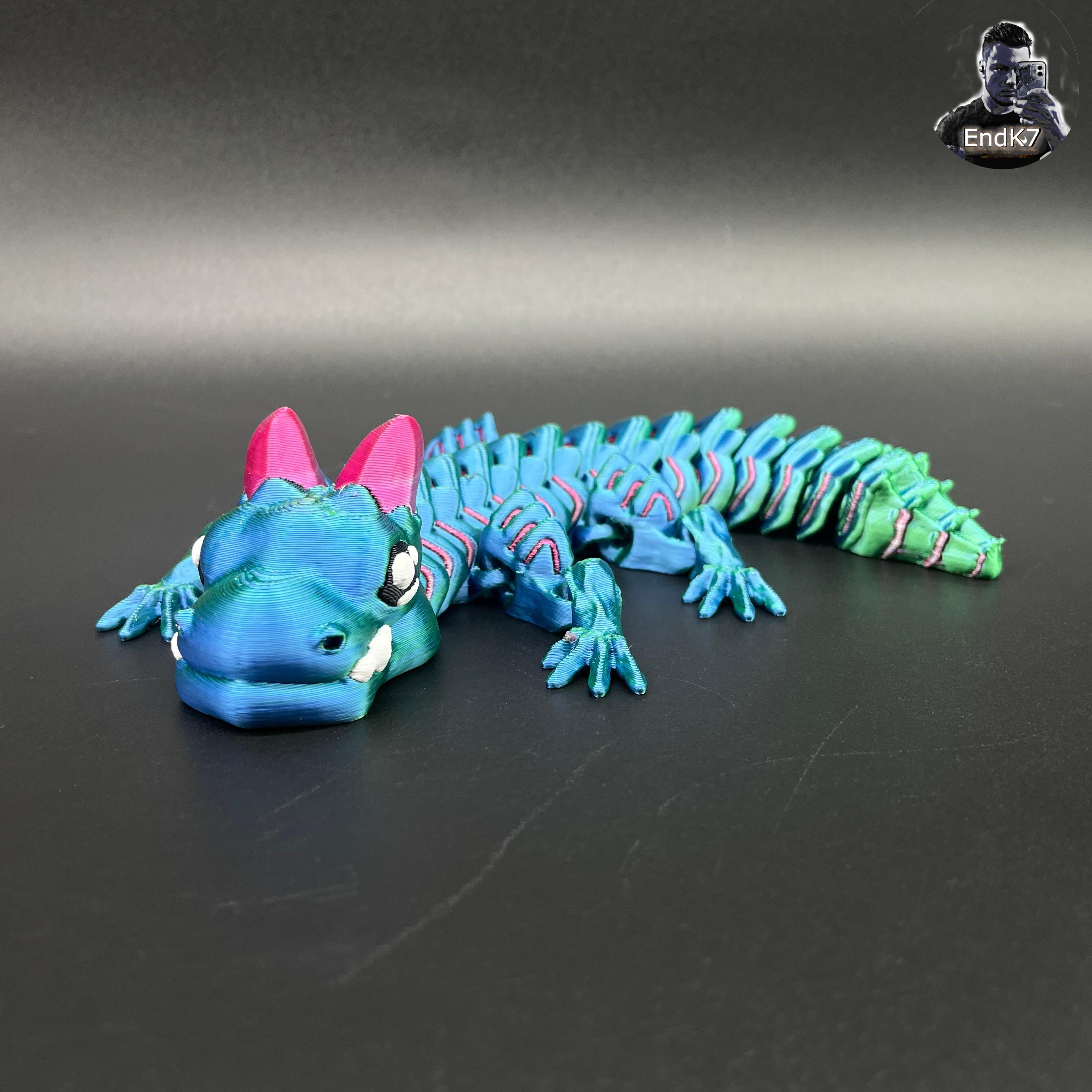 Grumpy Baby Dragon 🐉 - Multicolor - Articulated - Print in Place  3d model