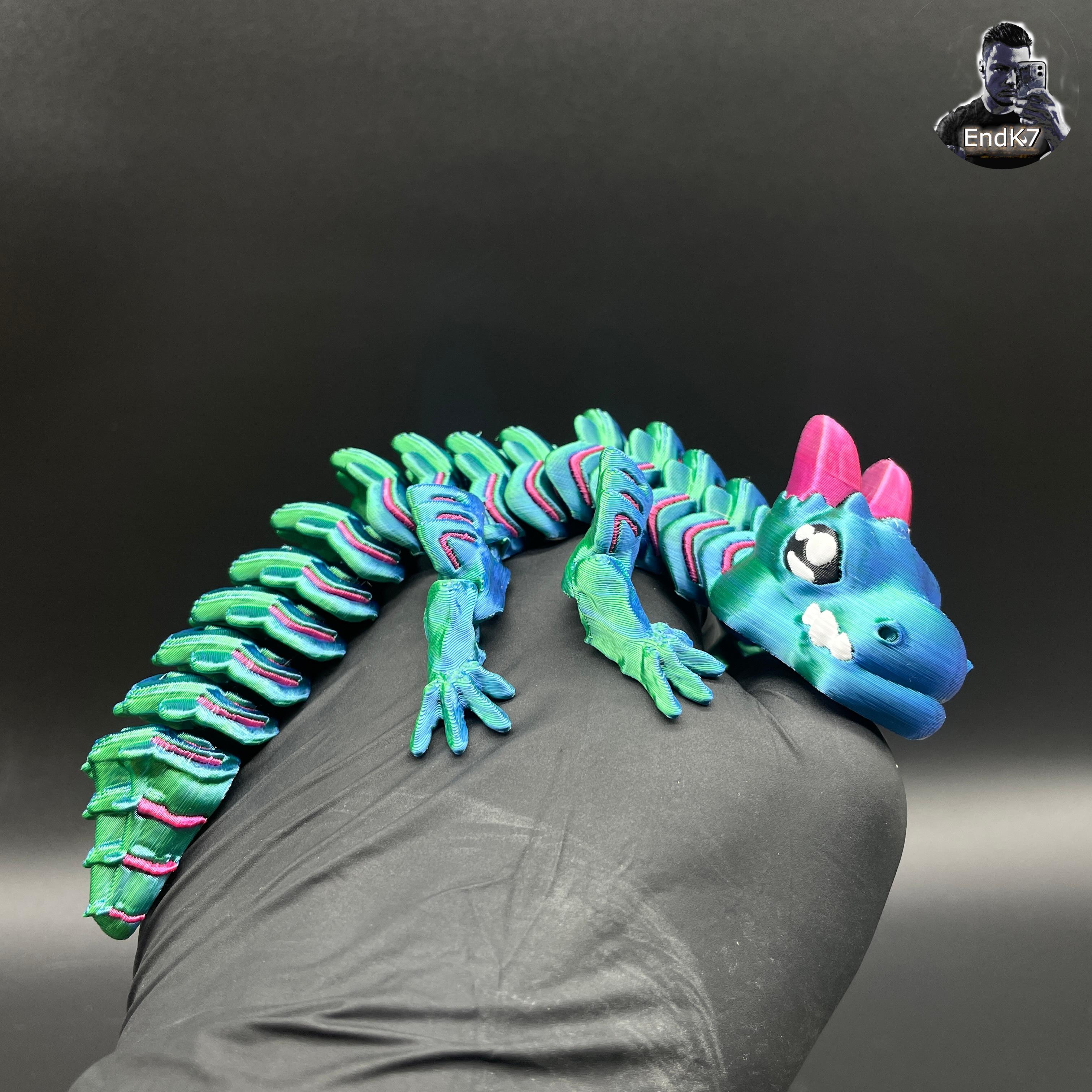 Grumpy Baby Dragon 🐉 - Multicolor - Articulated - Print in Place  3d model