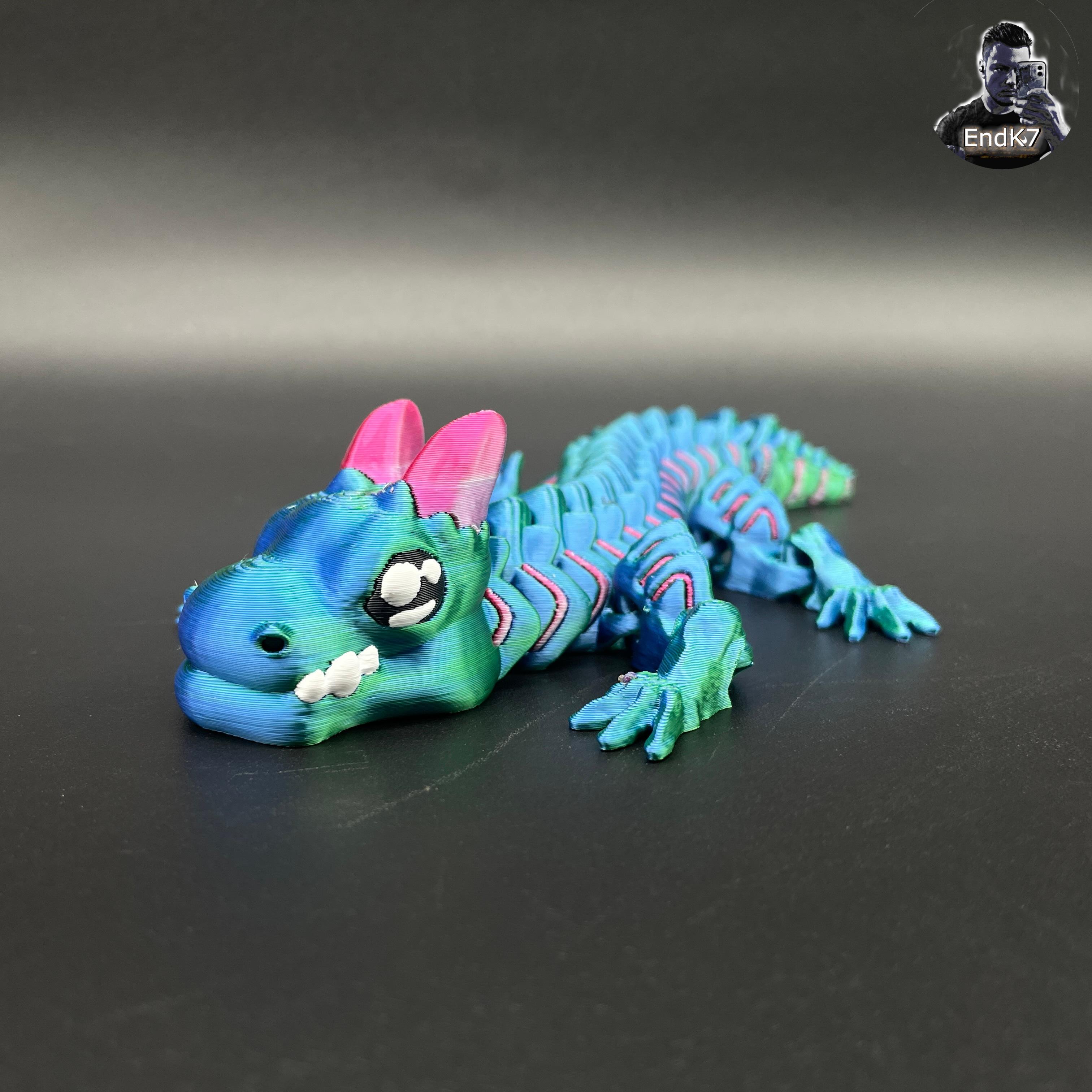 Grumpy Baby Dragon 🐉 - Multicolor - Articulated - Print in Place  3d model