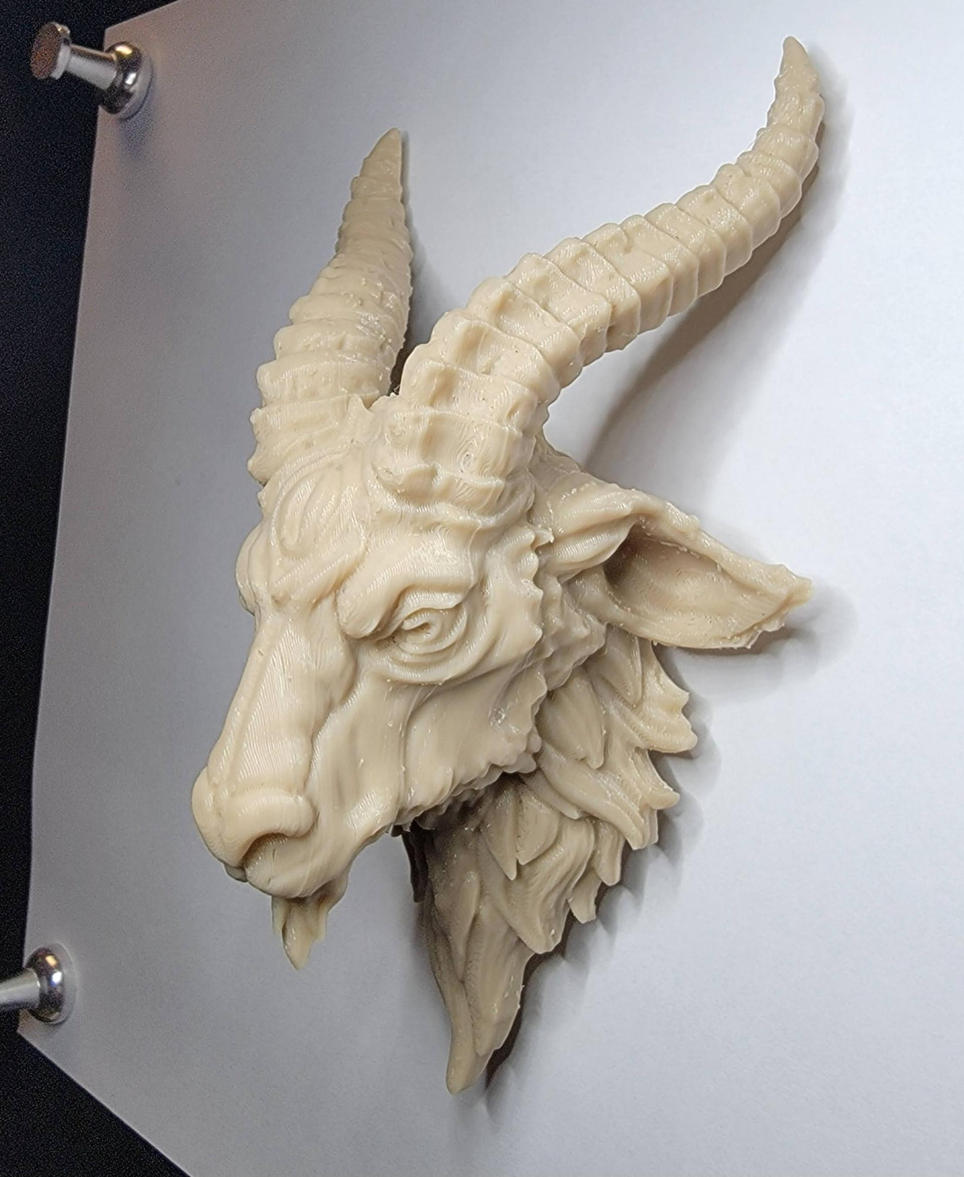 Satanic Ram  - 0.18 layer height, "Bone White" PLA. - 3d model