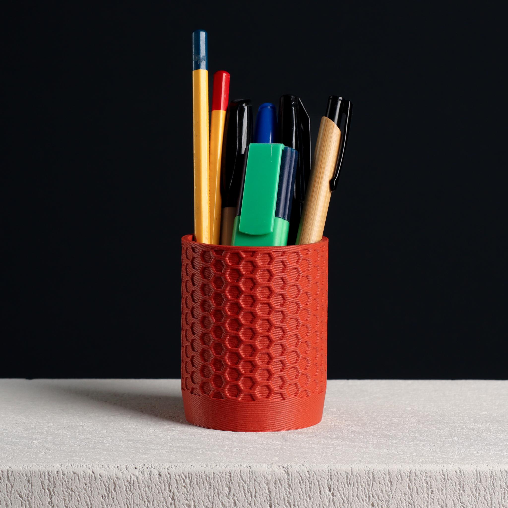 Honeycomb Pencil Holder, Slimprint 3d model