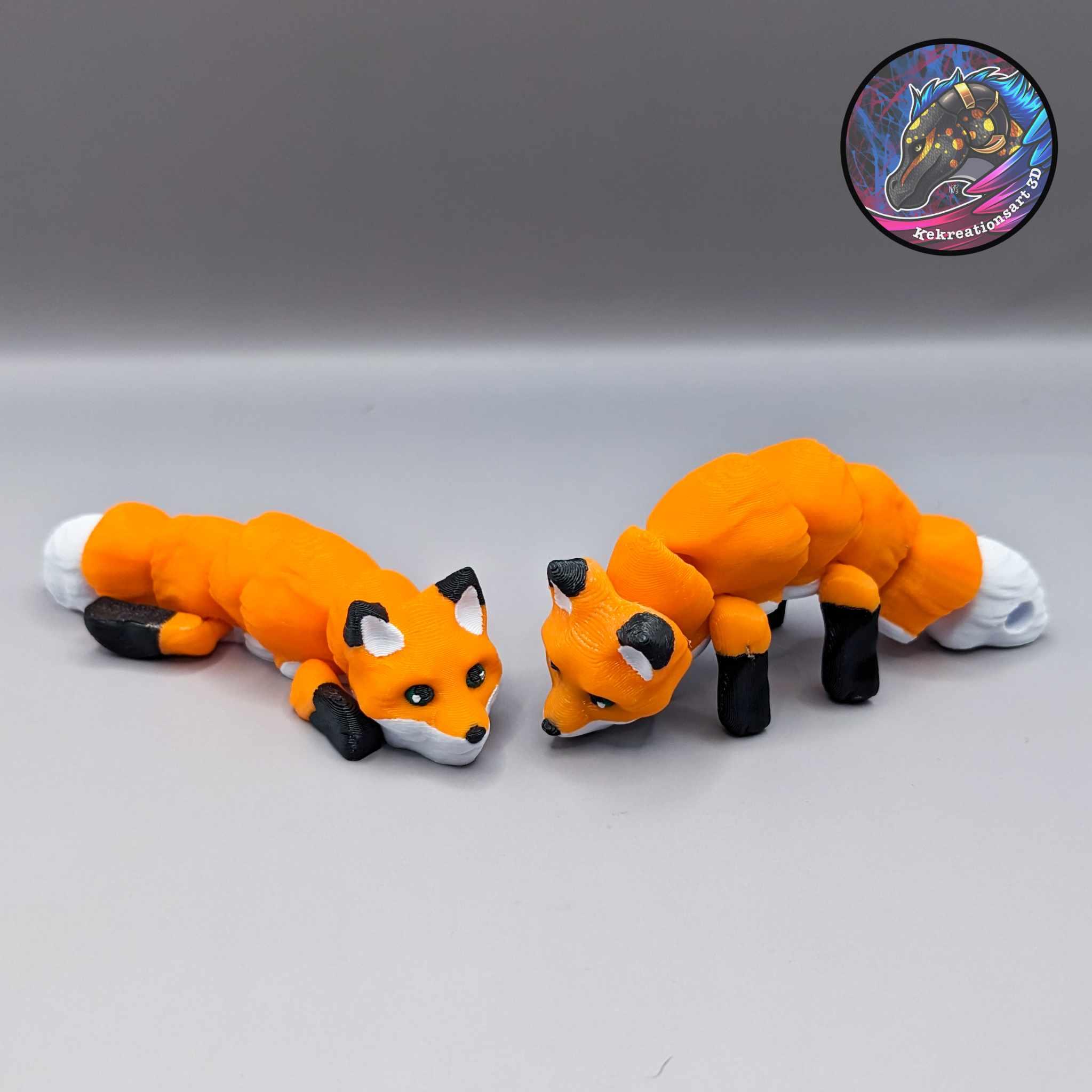 Baby Flexi Fox Keychain 3d model